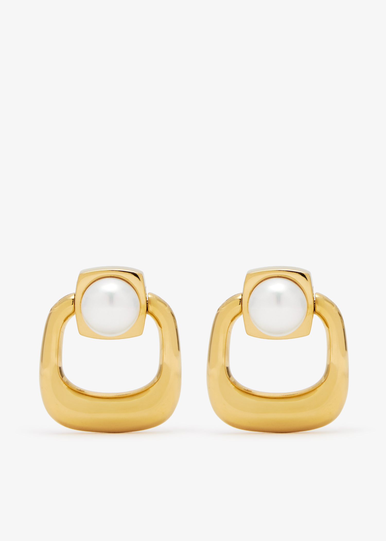 

Button Pearl Statement stud earrings, Gold