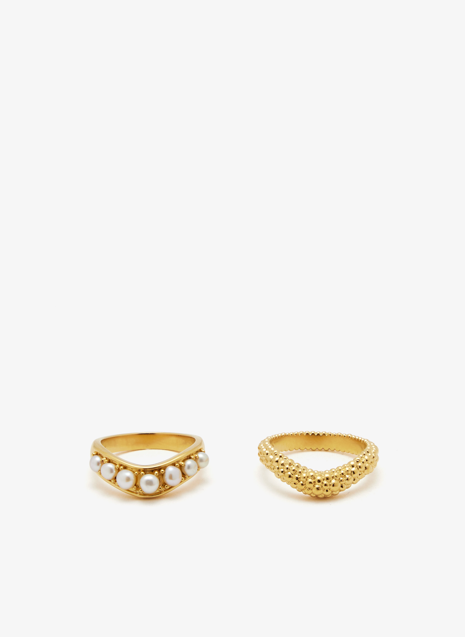 

Pearl Baya stacking ring set, Gold
