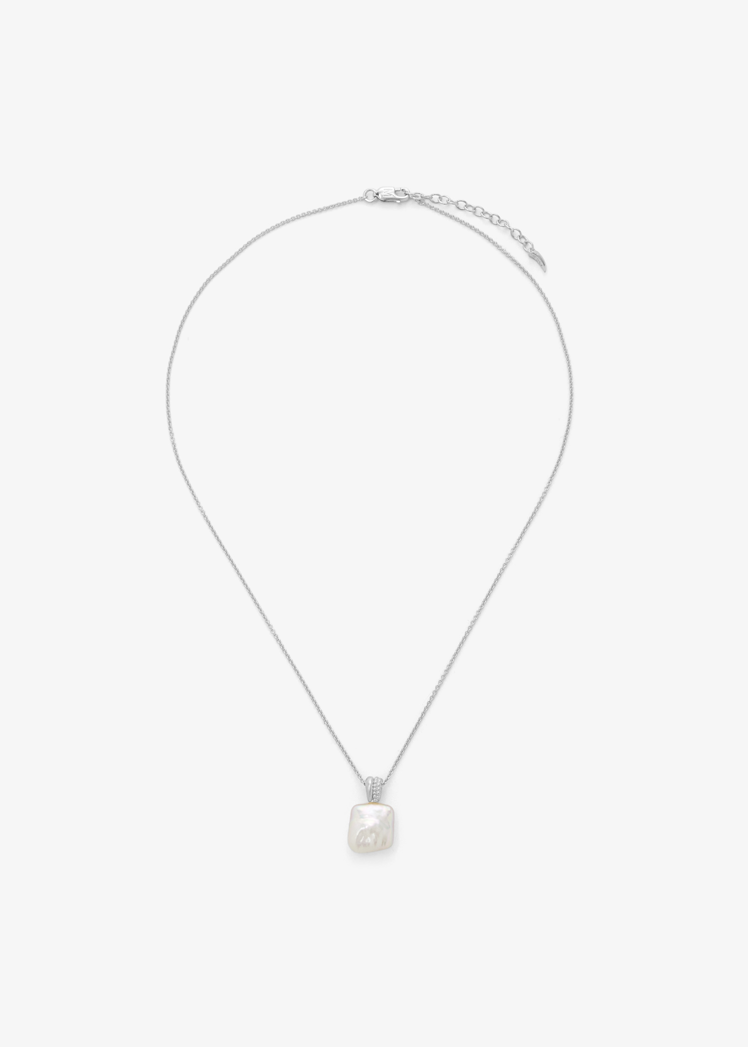 

Square Pearl Baya pendant necklace, Silver