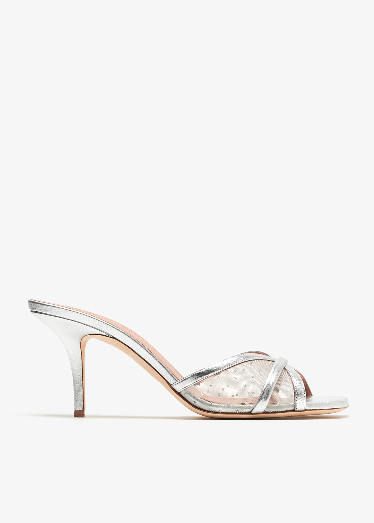 

Perla 70 mules, Silver