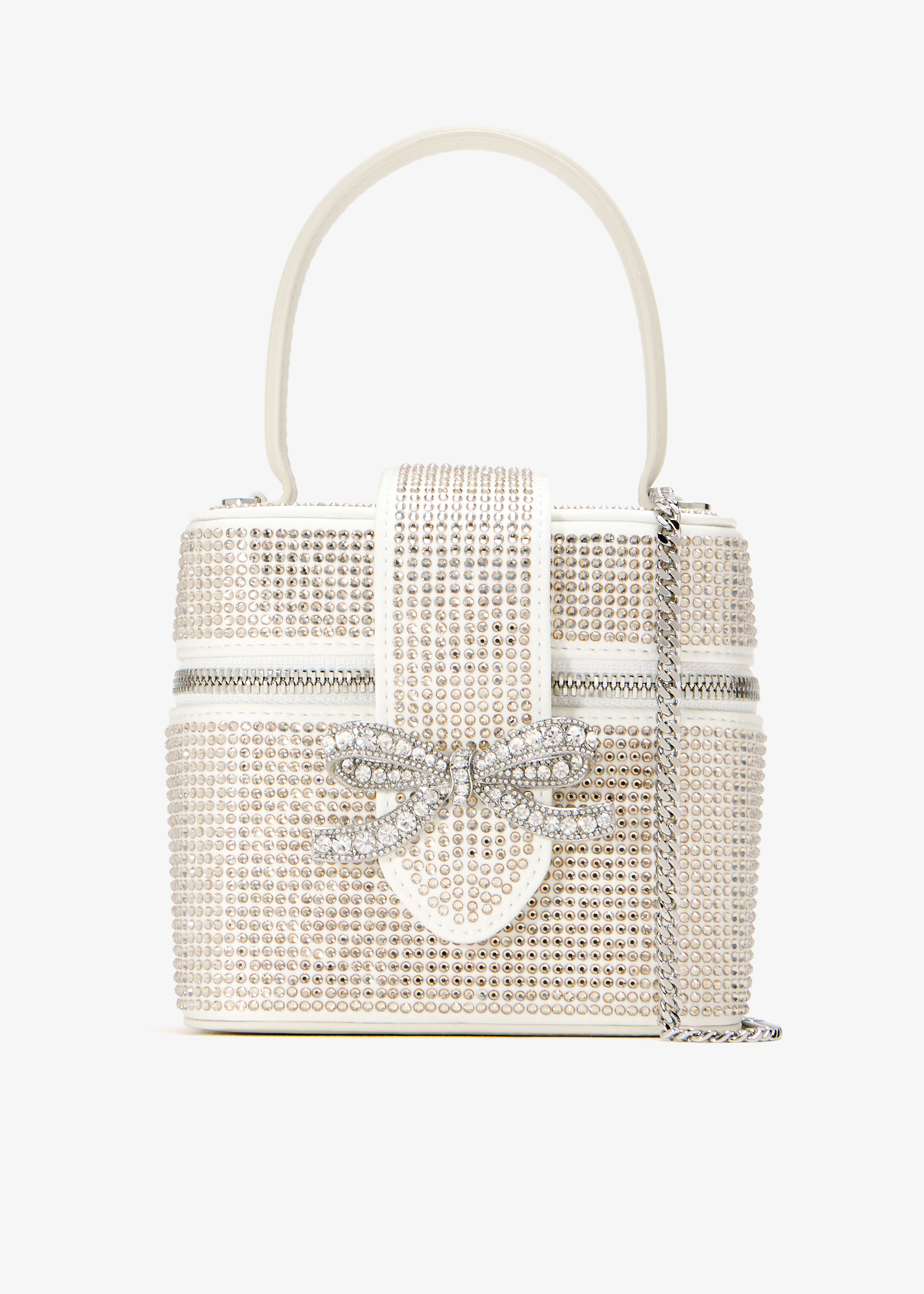 

Satin Rhinestone vanity case, Beige