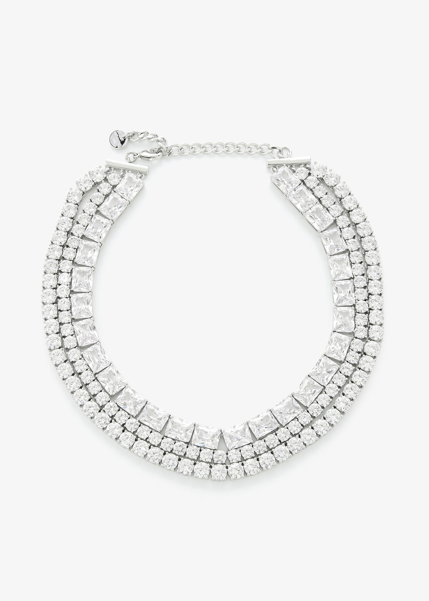 

Multi Crystal choker, Silver