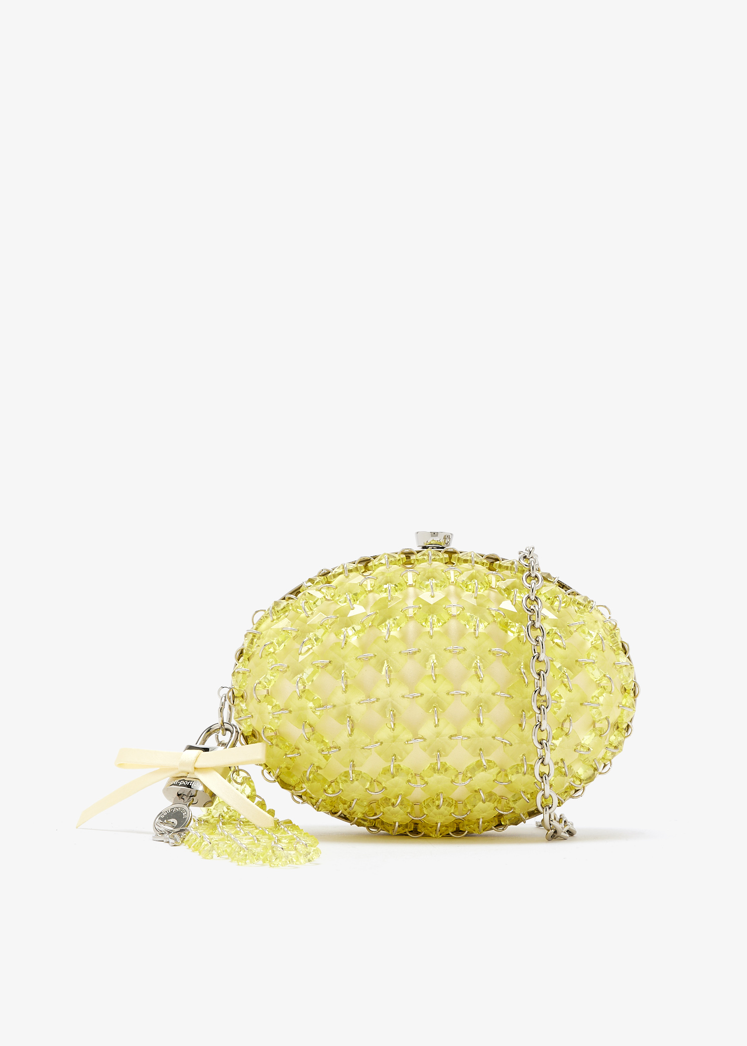 

Oval crystal clutch, Yellow