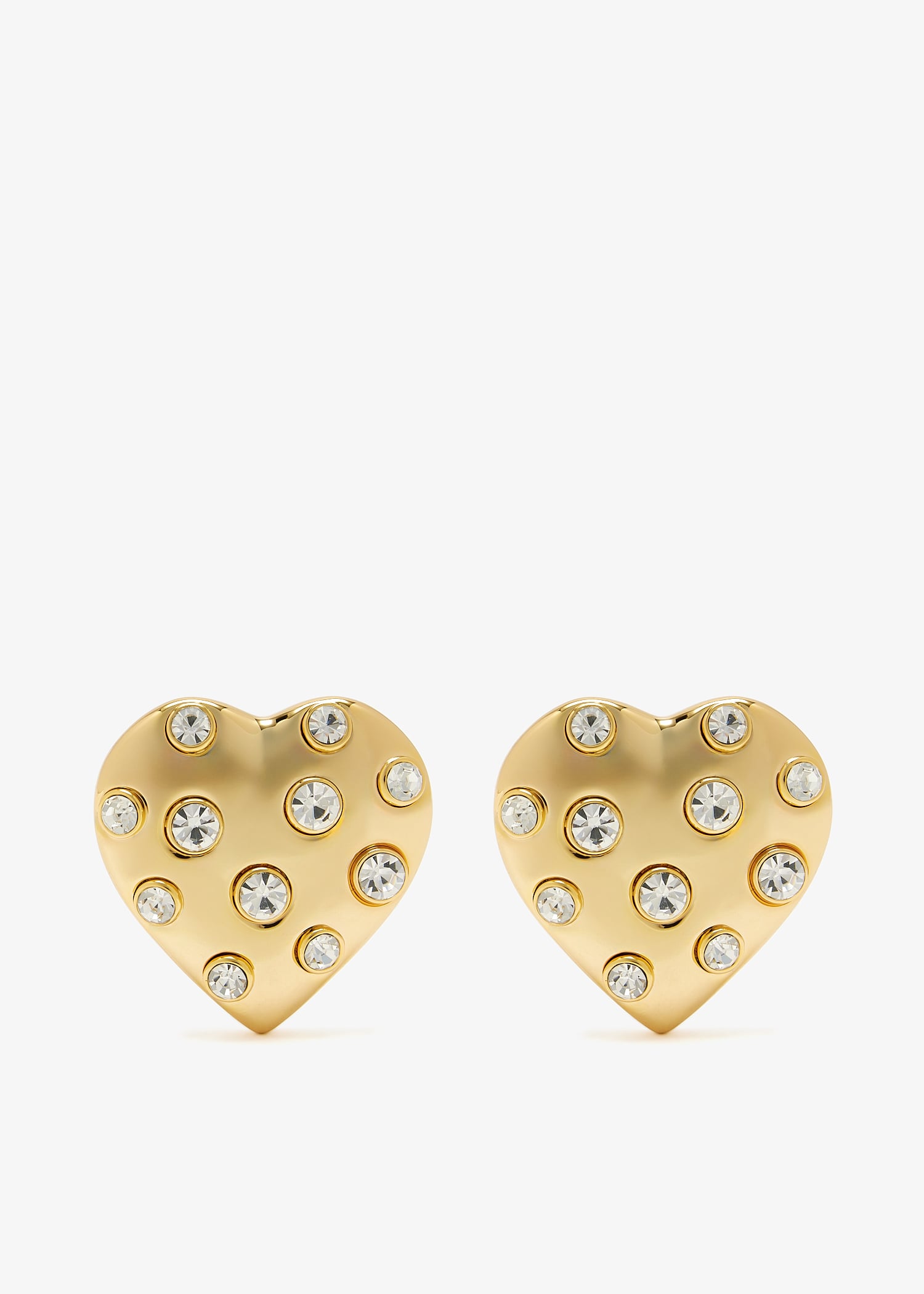 

Crystal heart earrings, Gold
