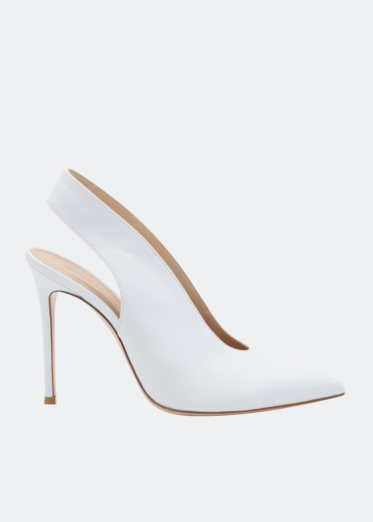 

Delta 100 slingback pumps in white calfskin leather