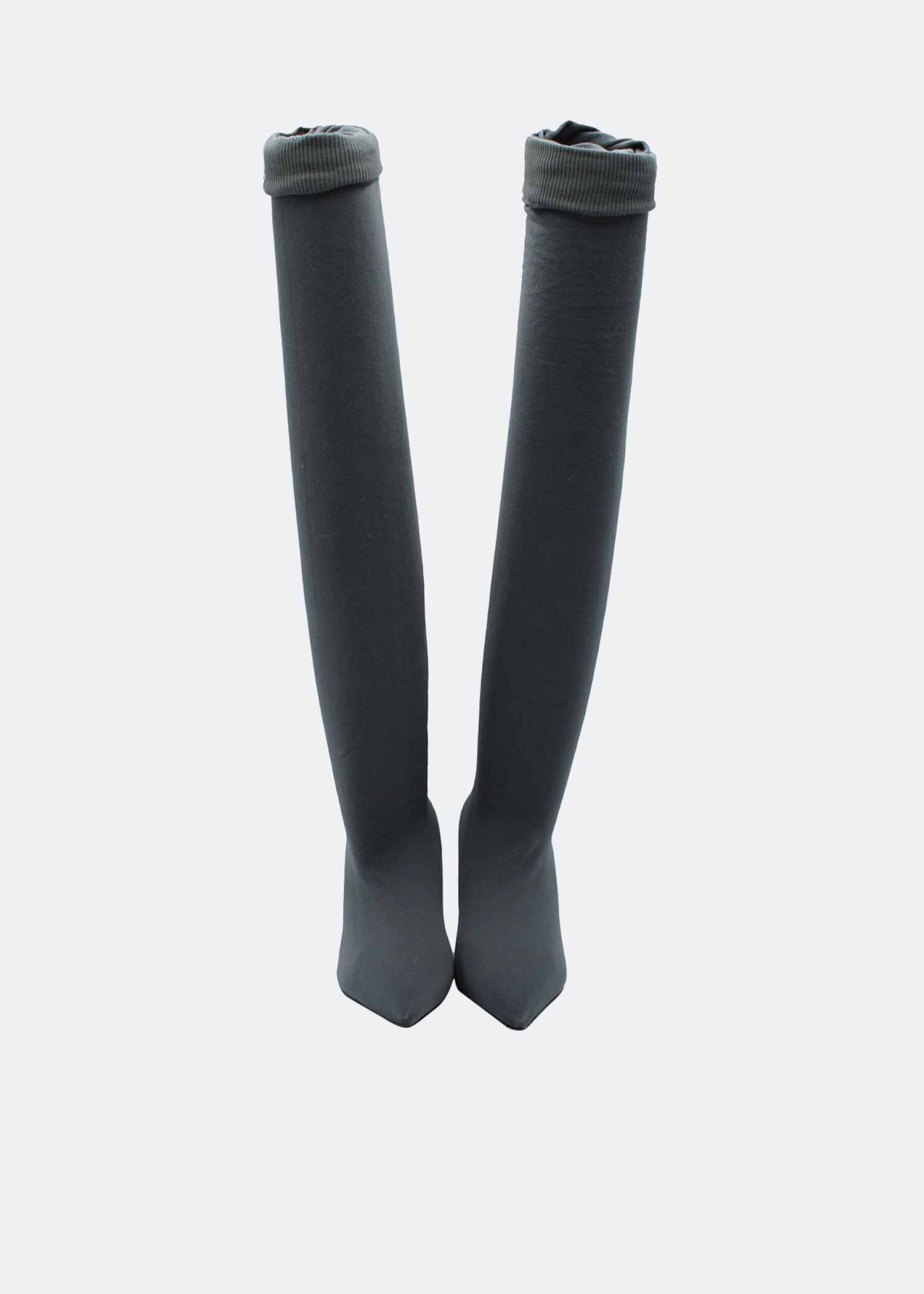 

Knife knee-length sock boots in grey