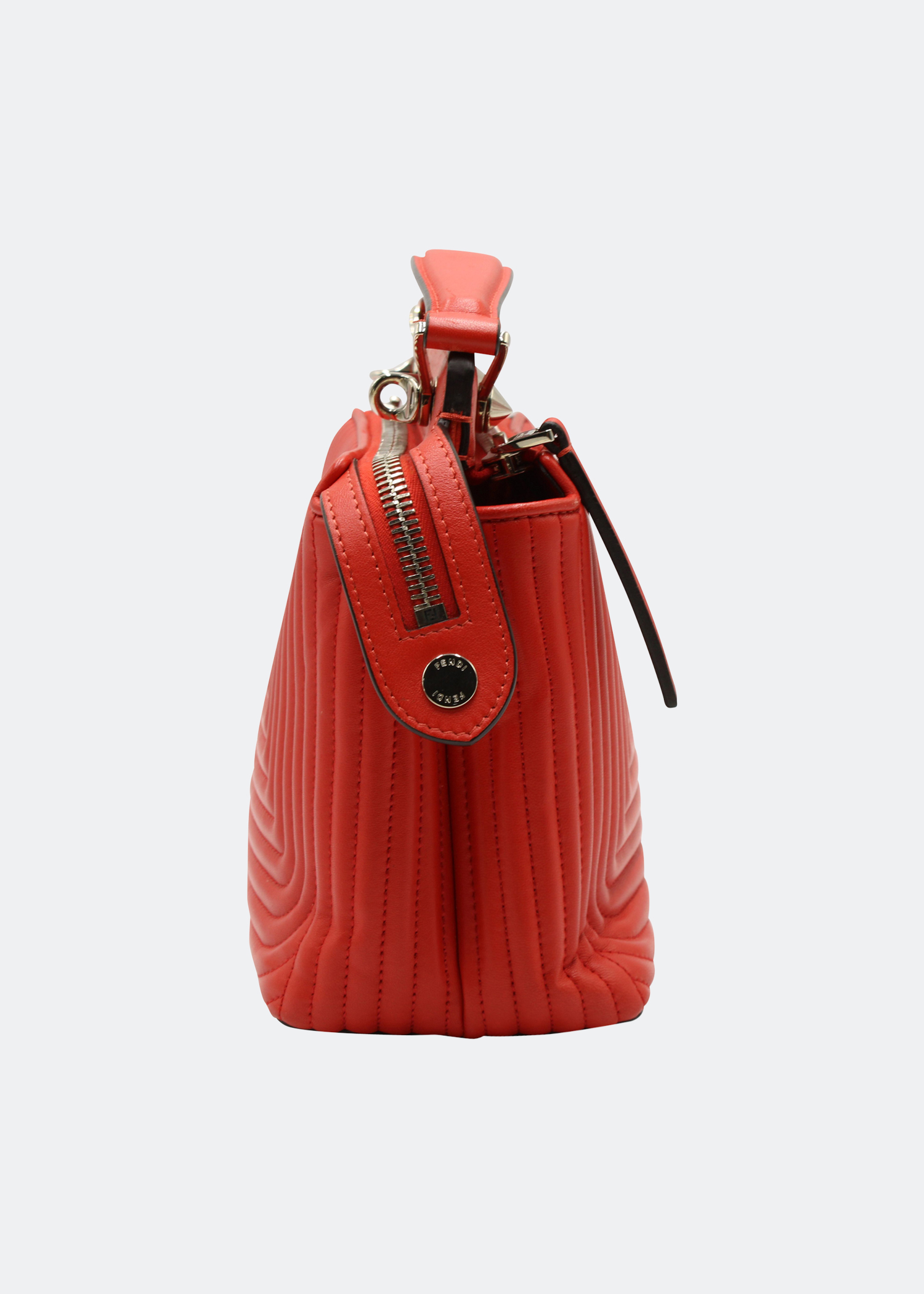 

Dotcom Click quilted small shoulder bag in red lambskin leather