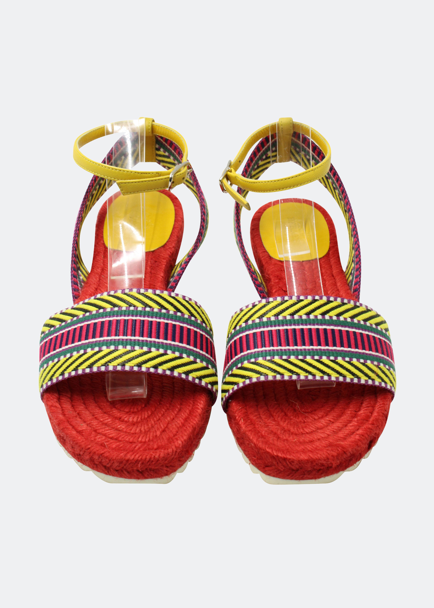 

Ankle strap flat sandals, Multi-coloured