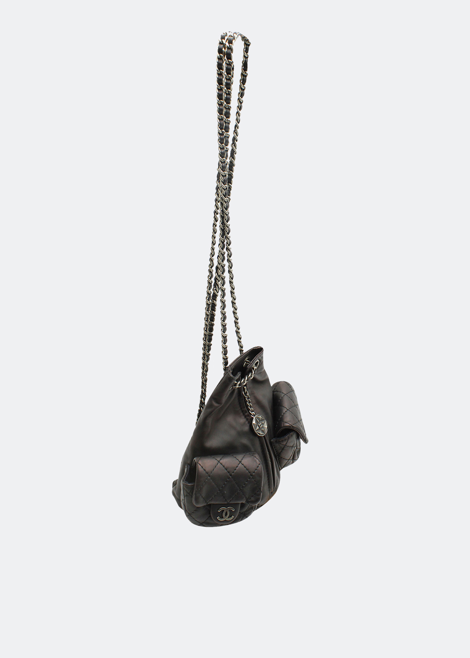 

Mini backpack in black leather