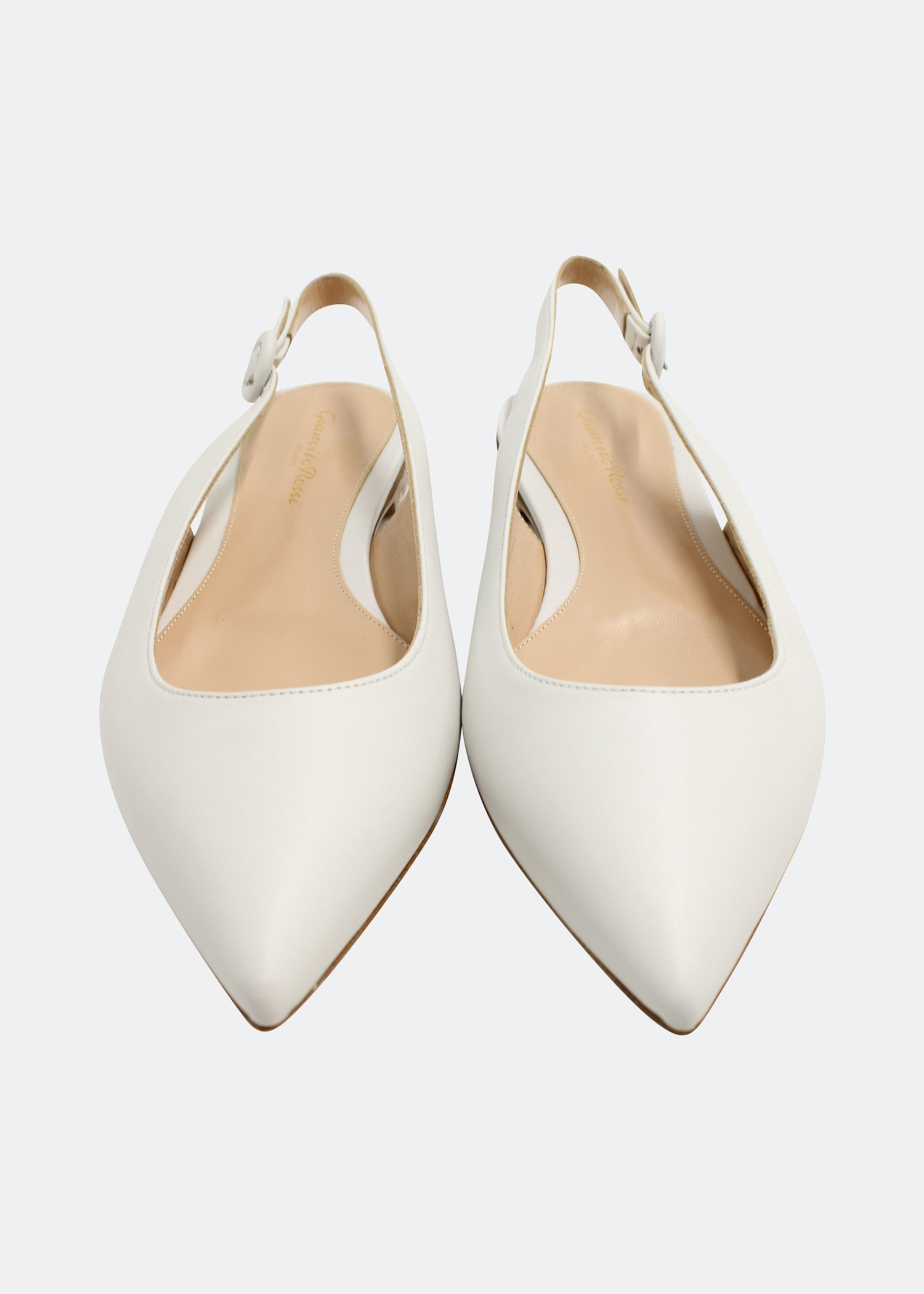 

Anna slingback flats in white leather