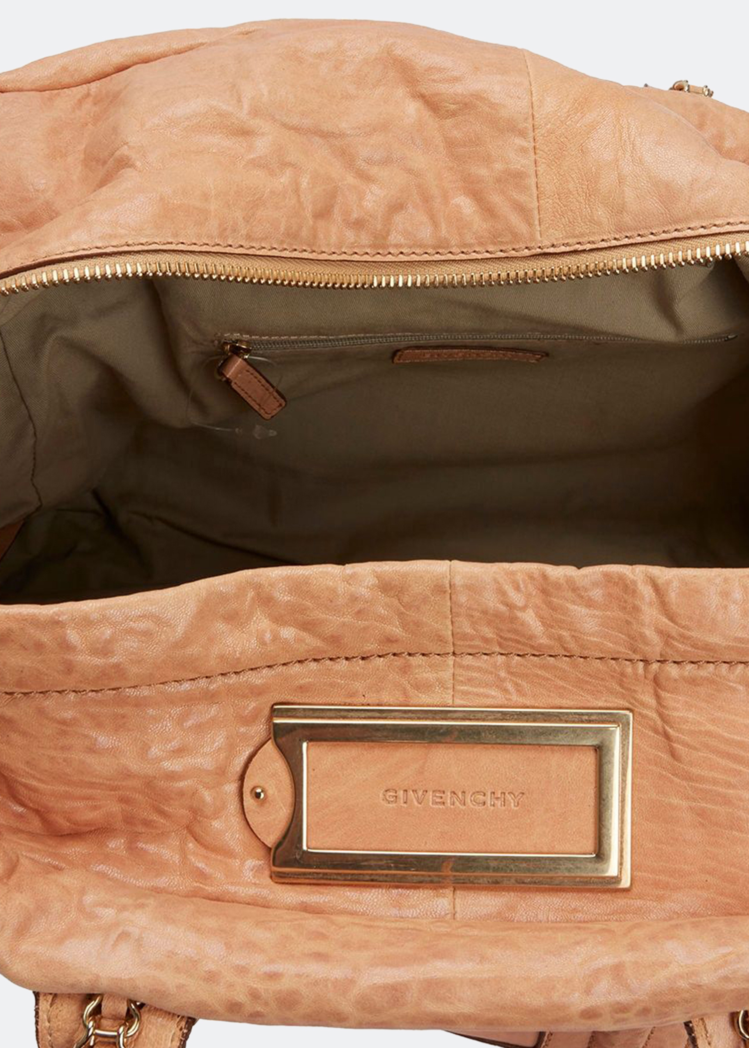 

Distressed leather bag, Orange