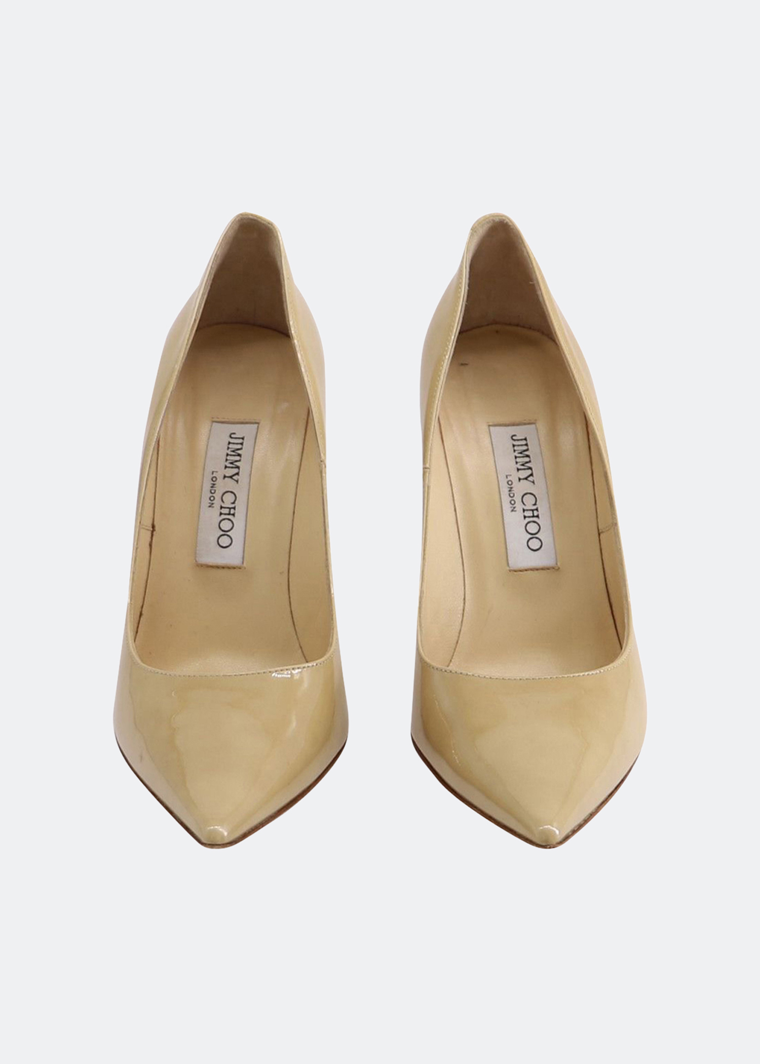 

Abel pointed pumps in nude patent leather, Neutral