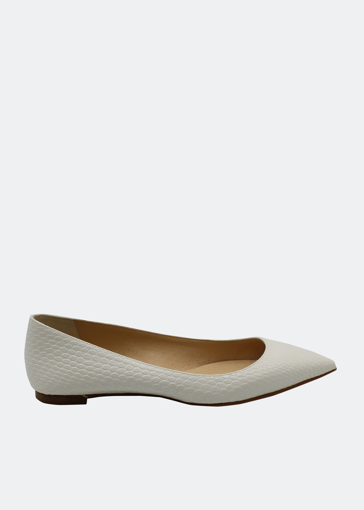 

Ballalla lizard-effect ballet flats in white leather