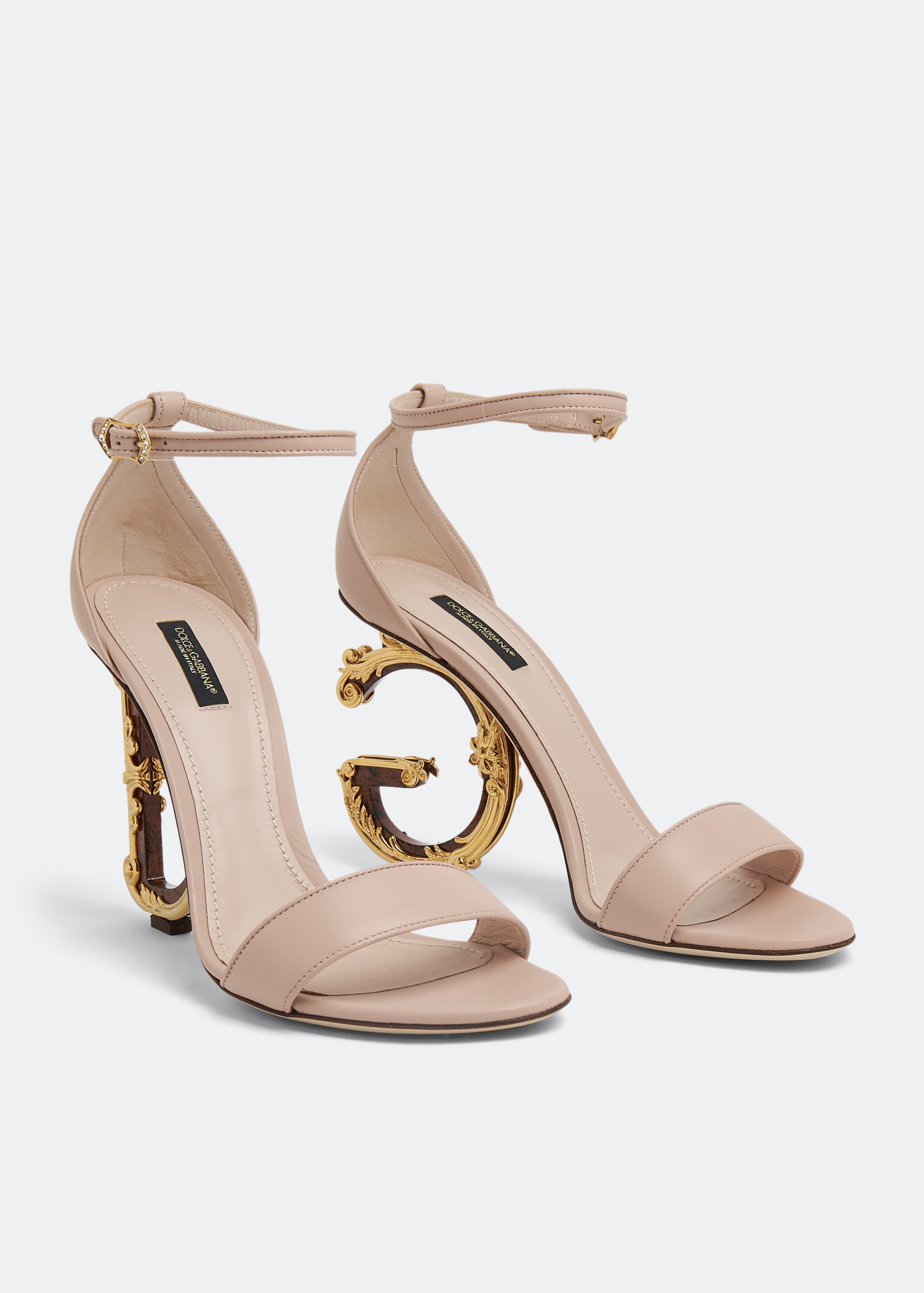 

Baroque DG high-heel sandals, Beige