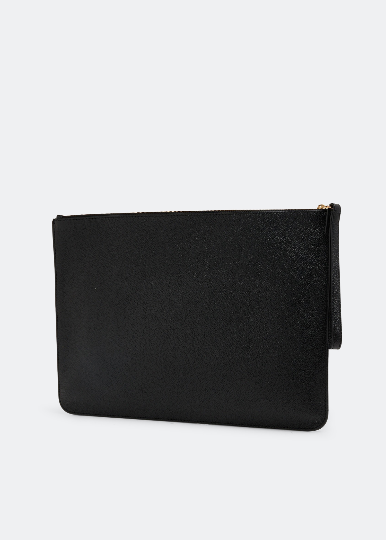 

Logo leather clutch, Black