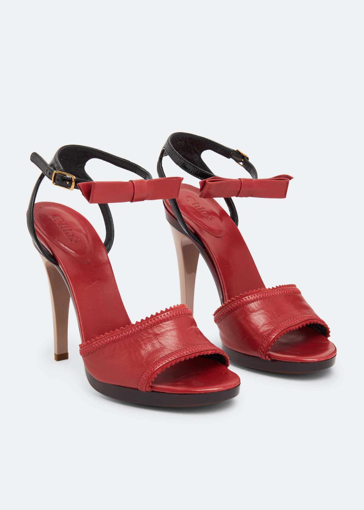 

Bow sandals, Red