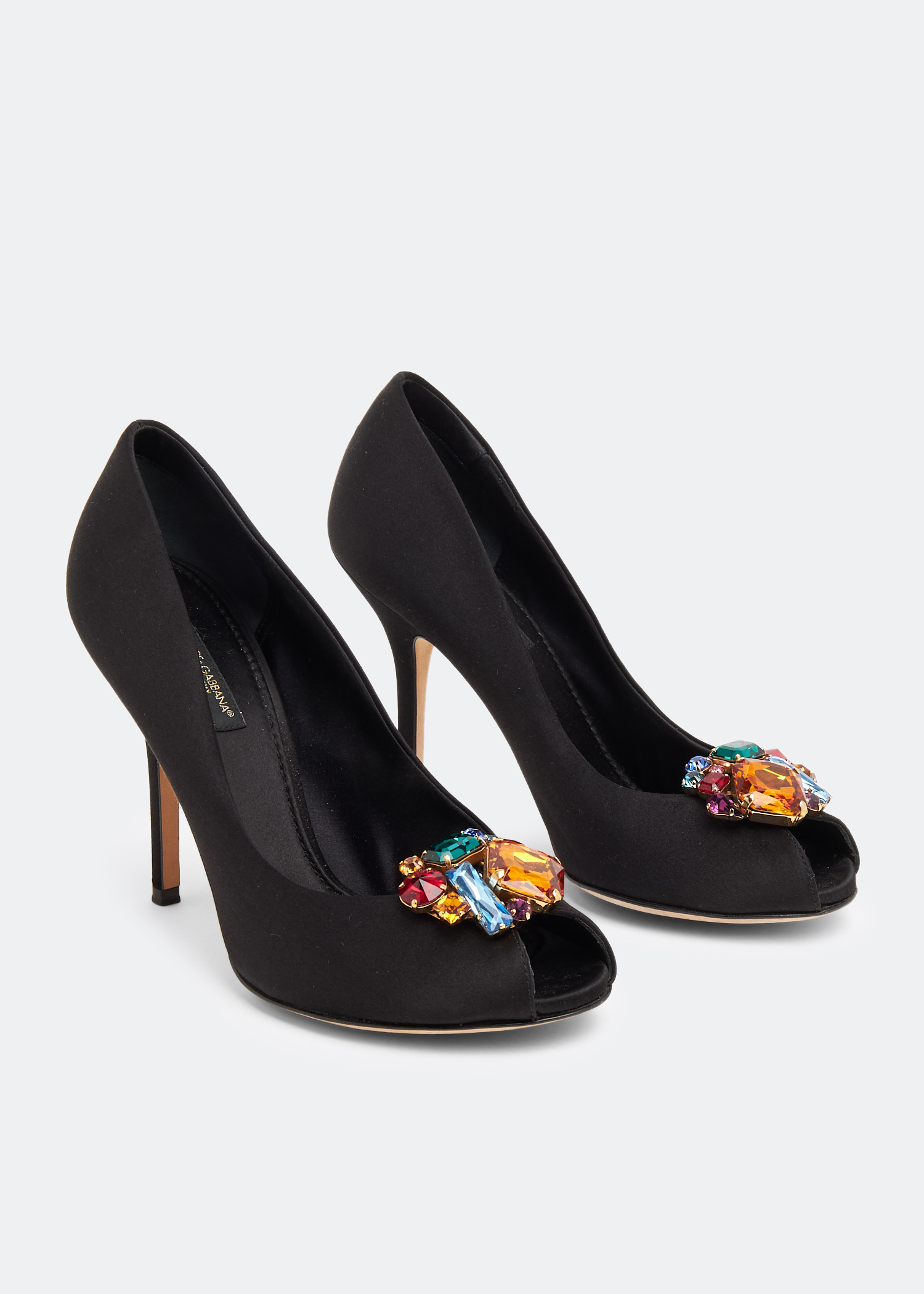 

Crystal toe pumps, Black