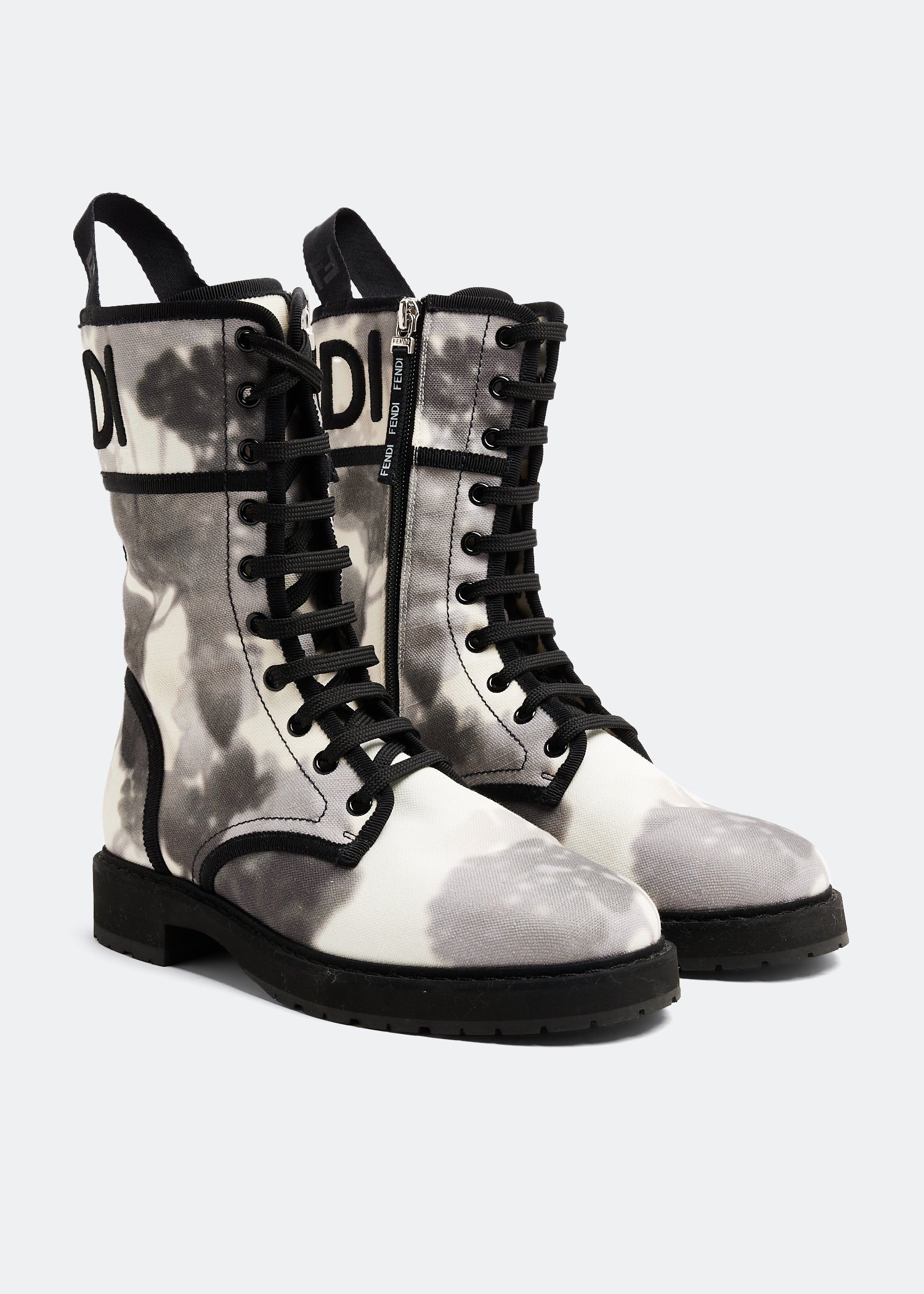 

Tie-dye combat boots, Grey