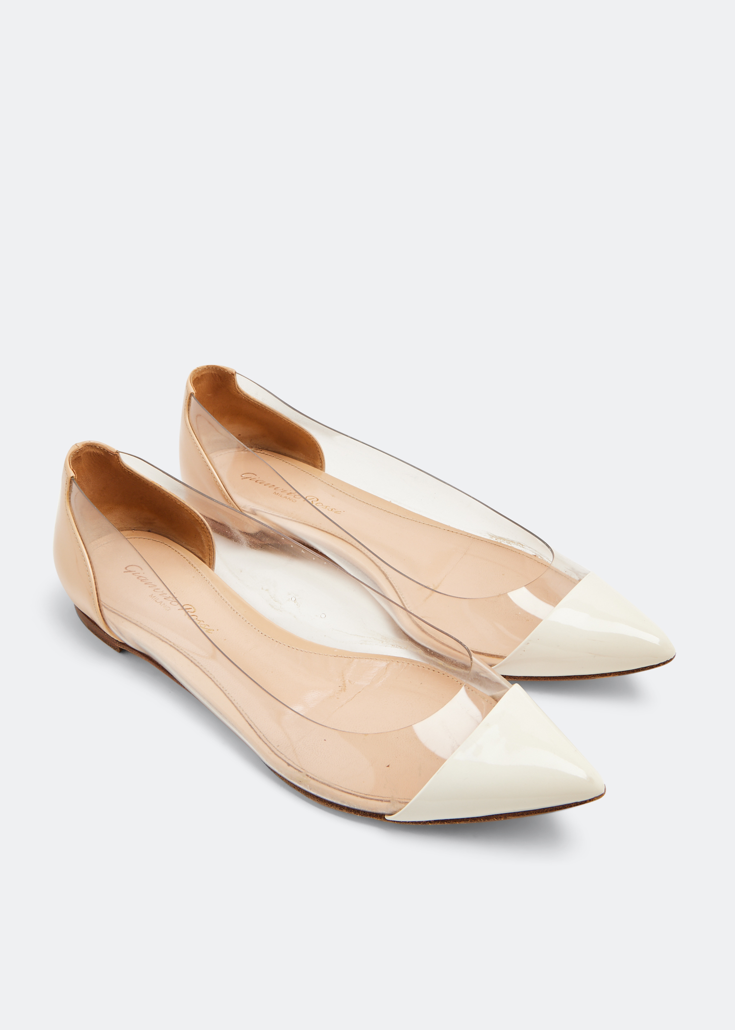 

Plexi ballet flats, Beige