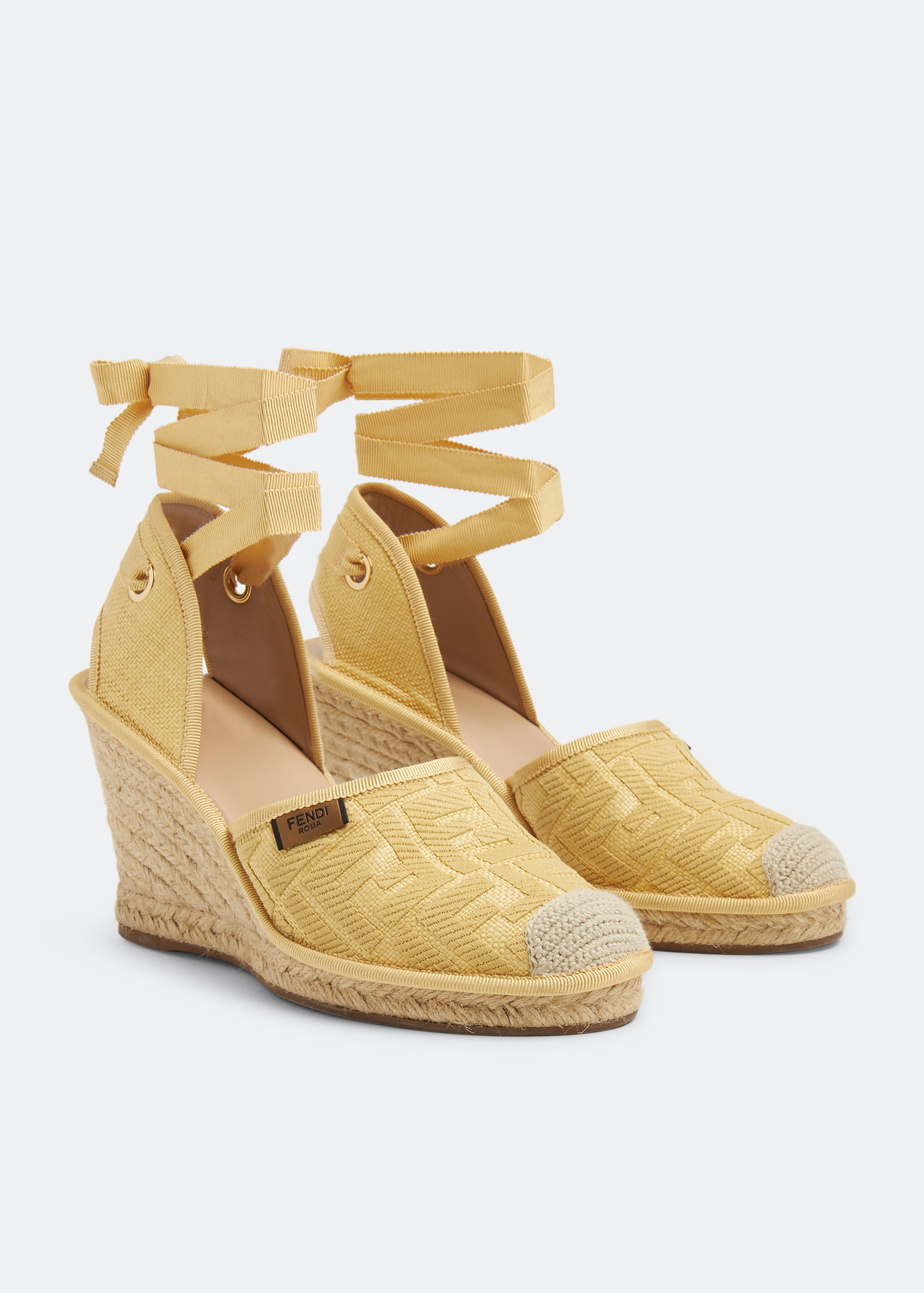 

FF logo wedge espadrilles, Yellow