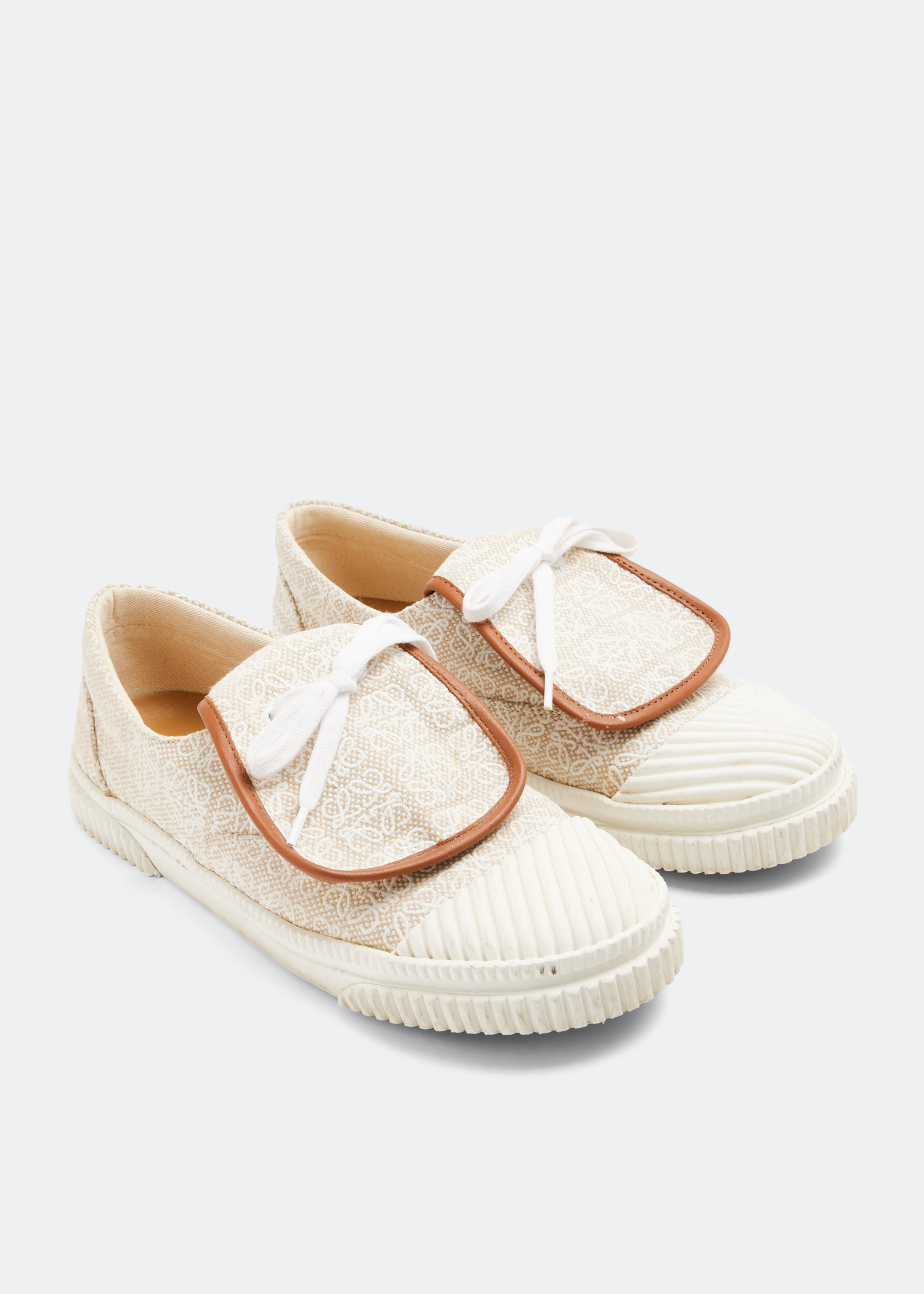 

Flap low-top sneakers, Beige