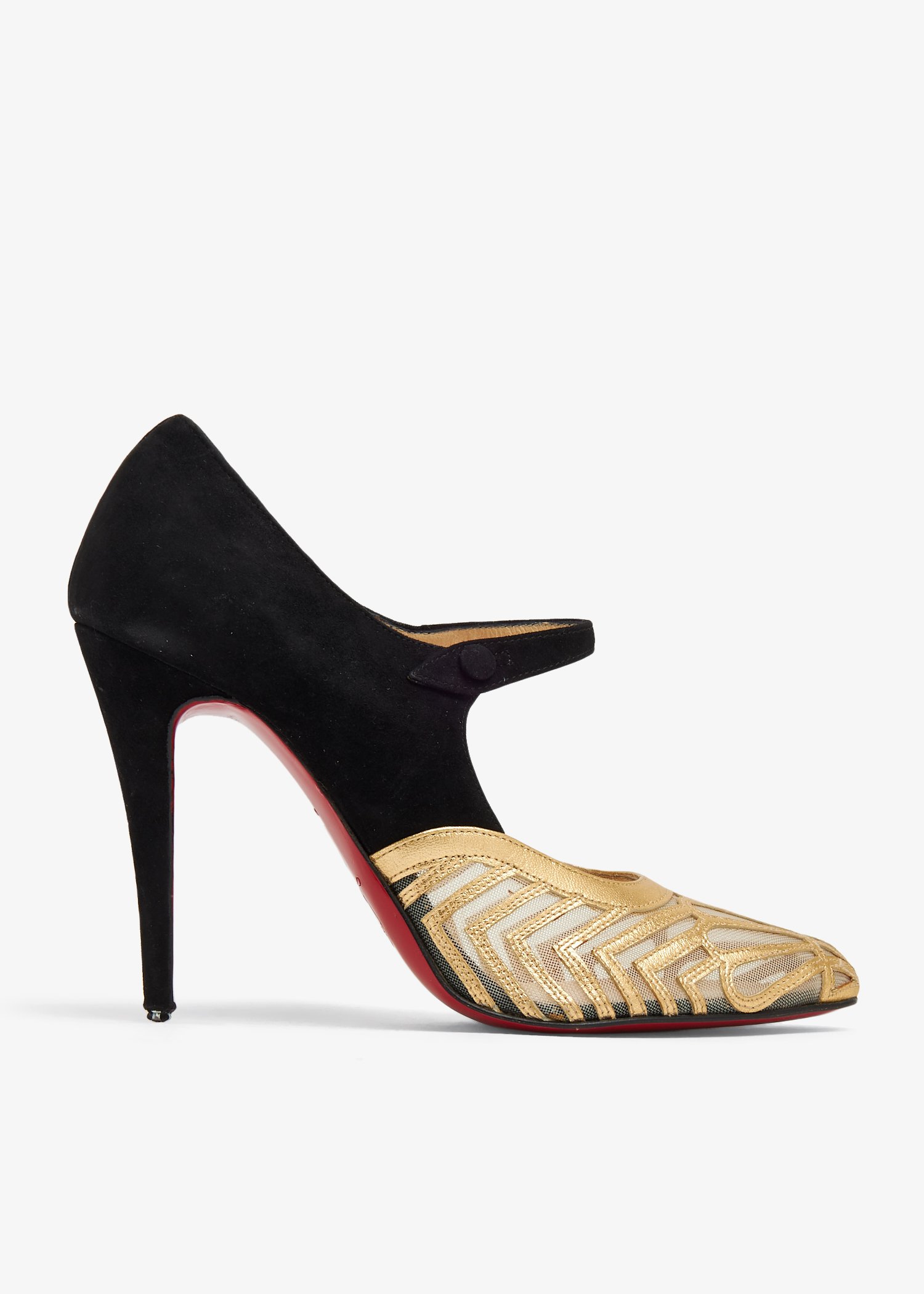 

Suede Mary-Jane pumps, Black