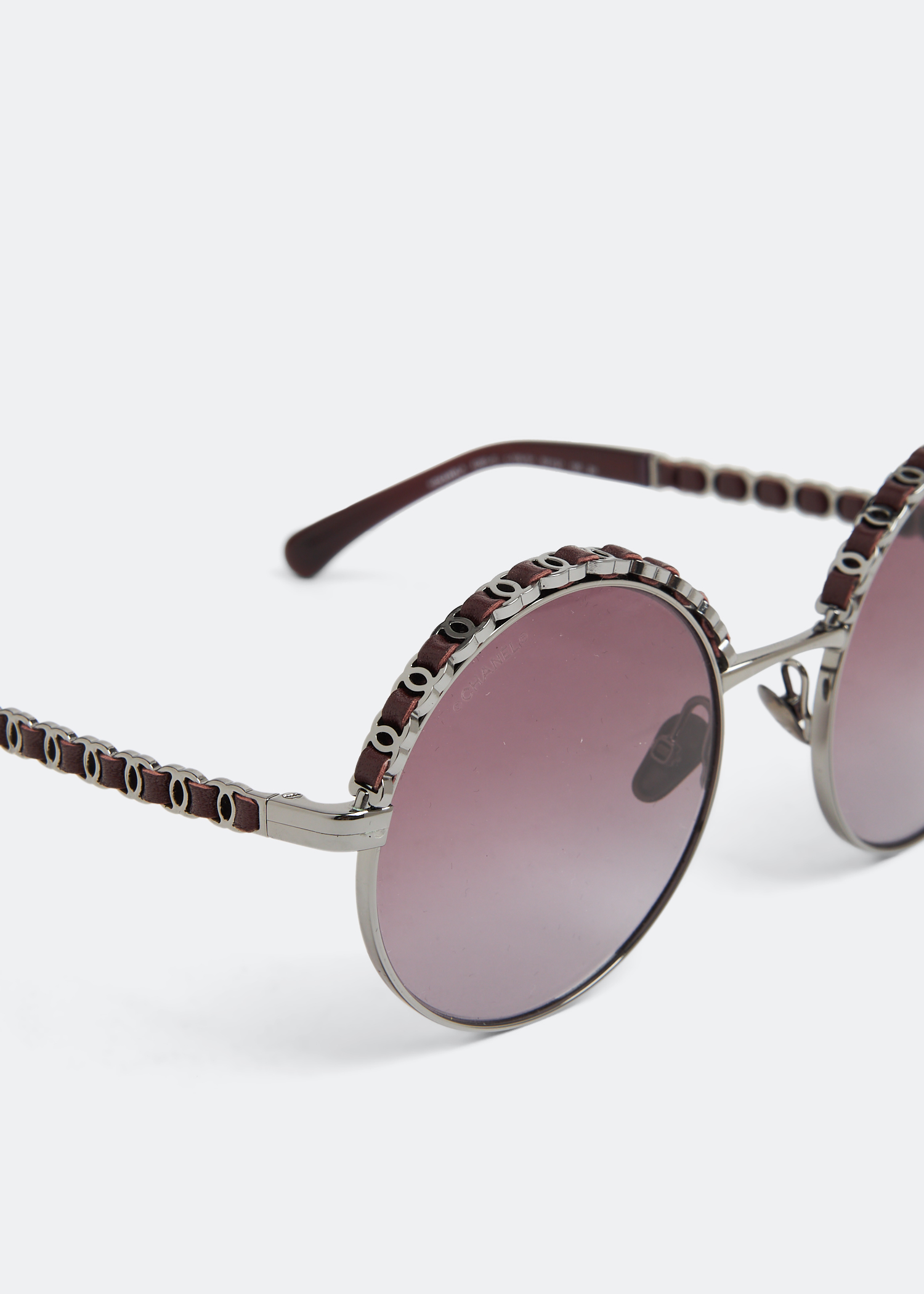 

Round gradient sunglasses, Silver