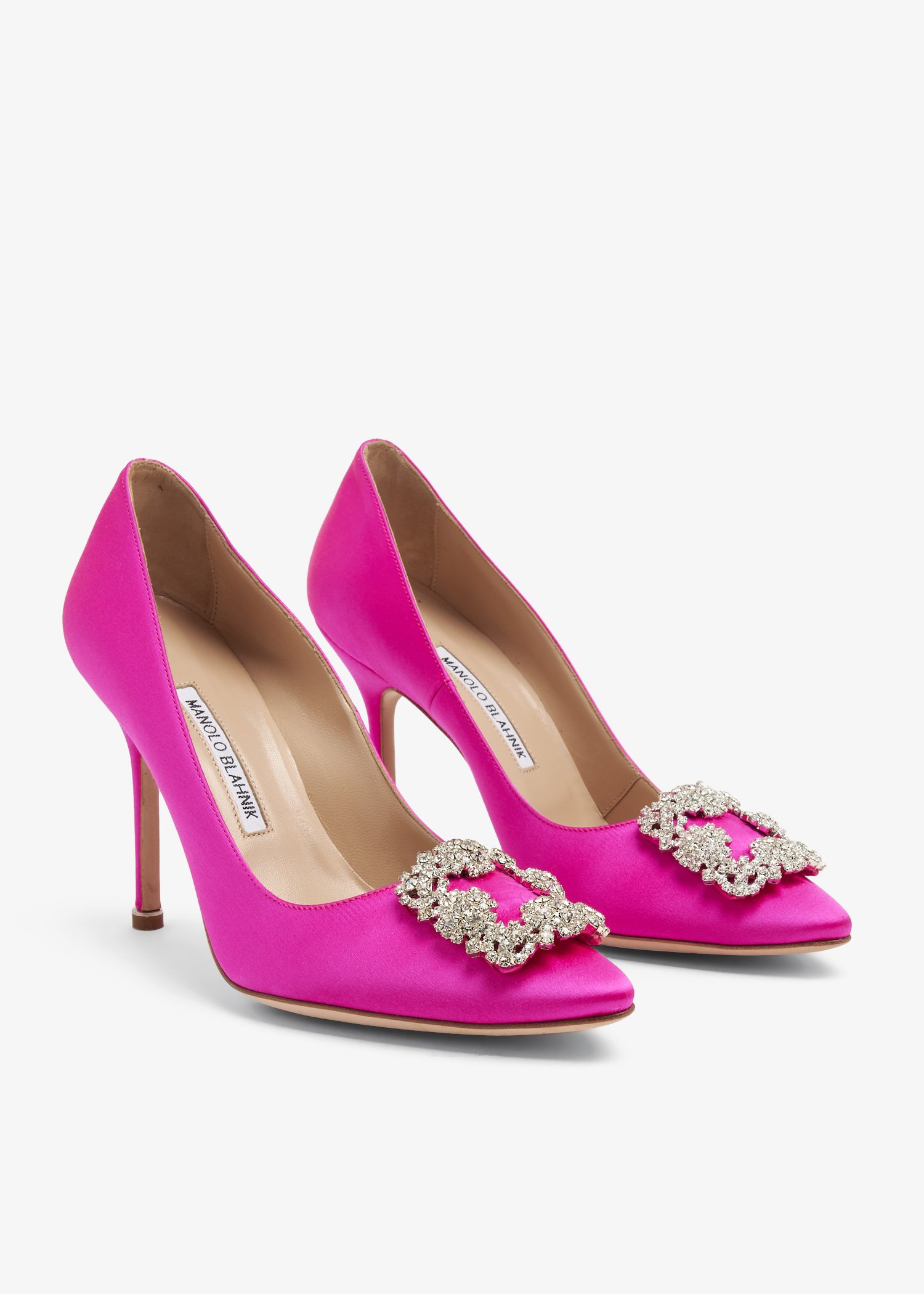 

Hangisi satin pumps, Pink