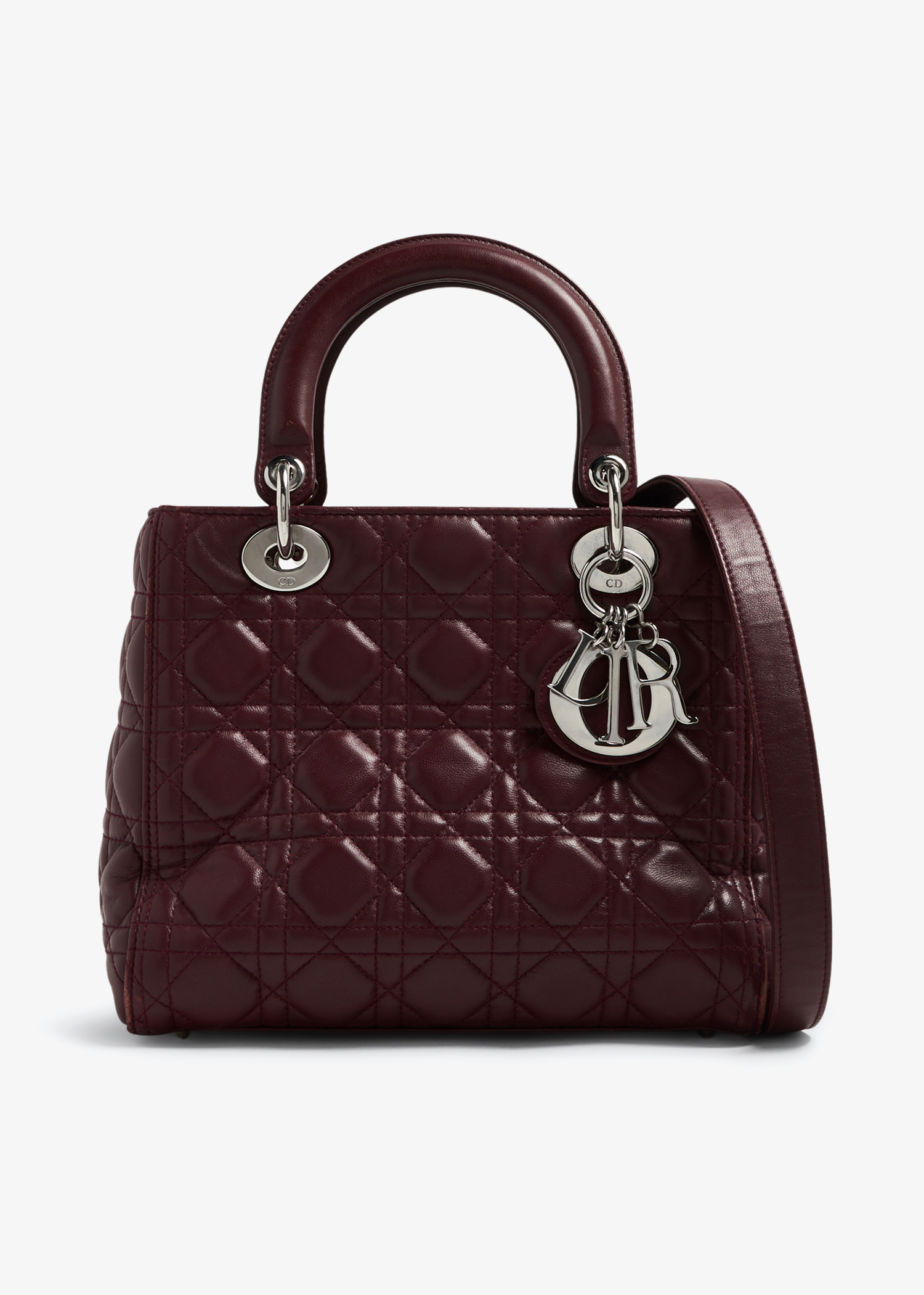 

Medium Lady Dior bag, Burgundy