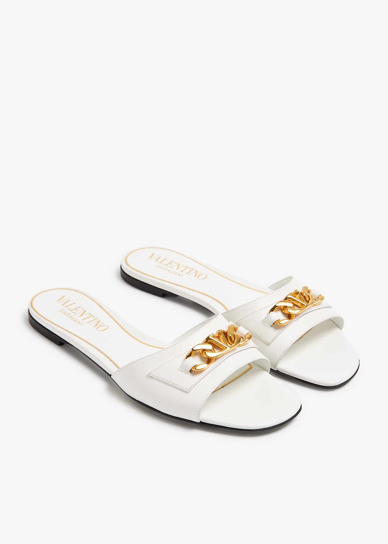 

VLogo Chain slide sandals, White