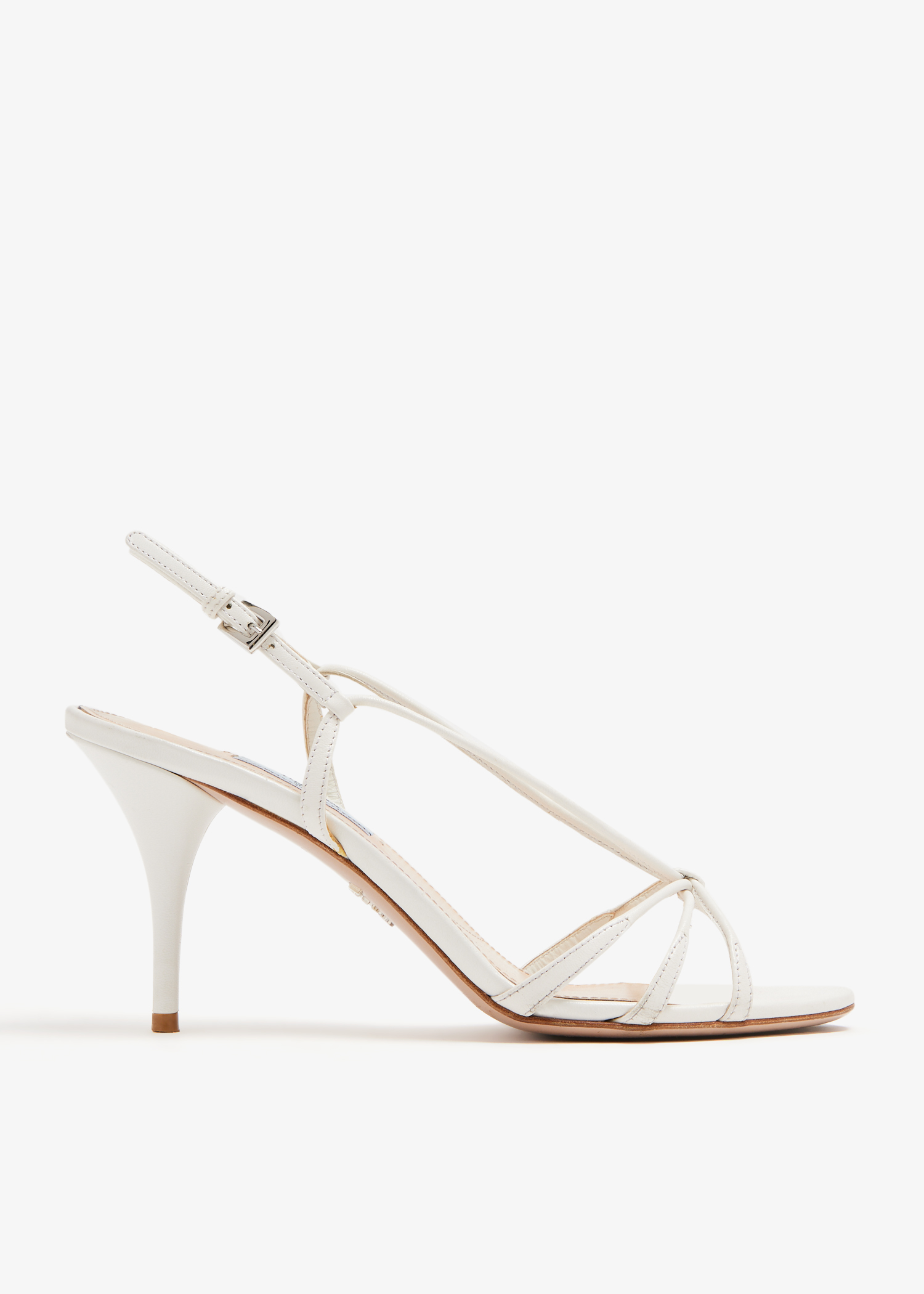 

Leather slingback sandals, White