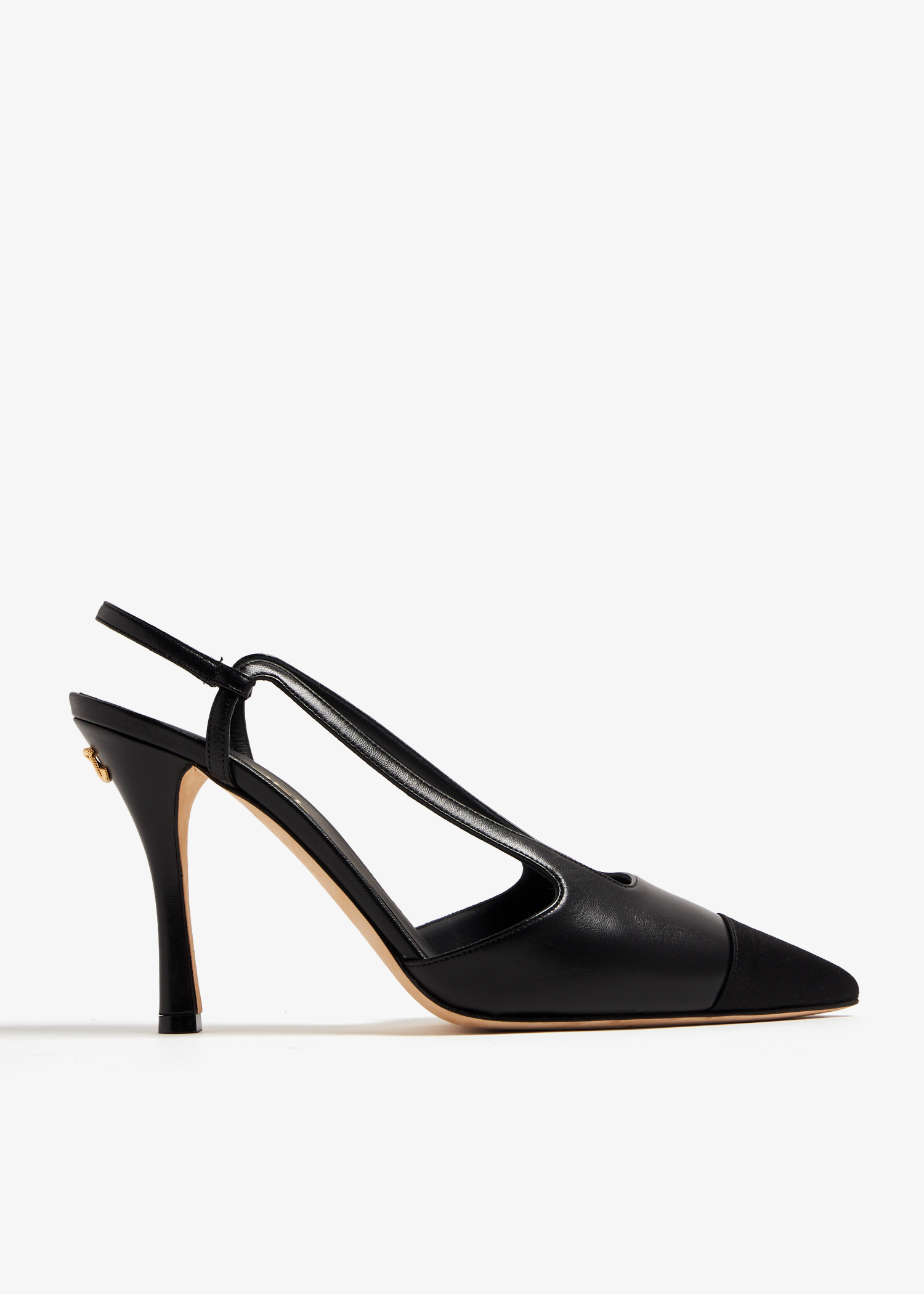 

Cap Toe slingback pumps, Black