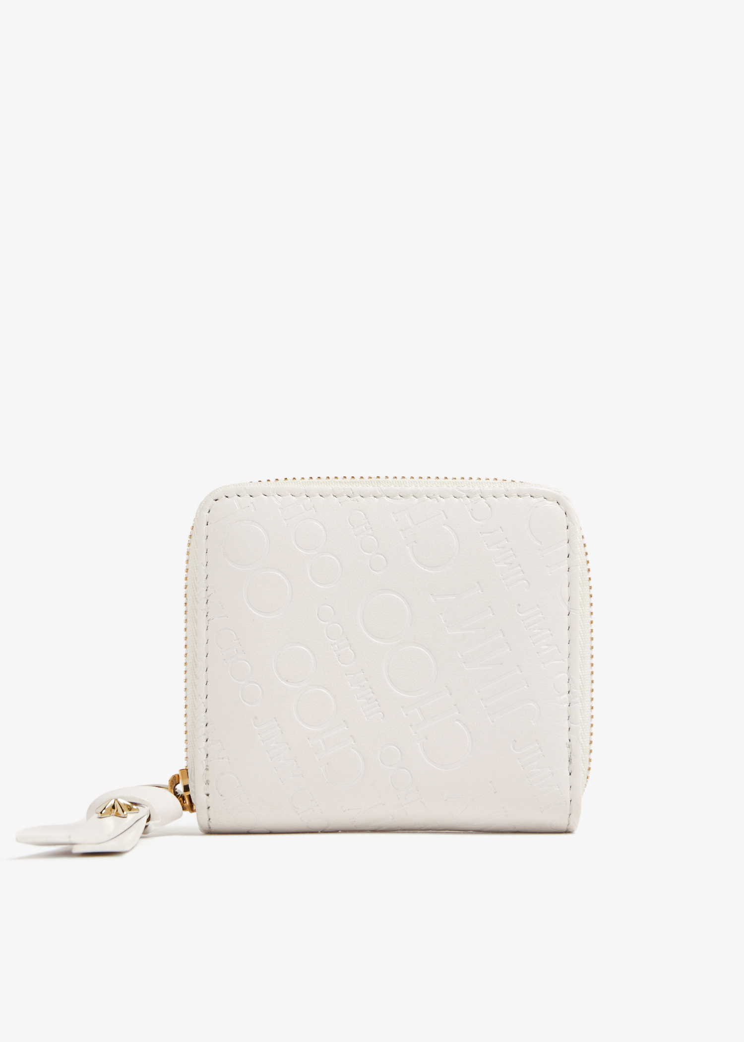 

Embossed compact wallet, White