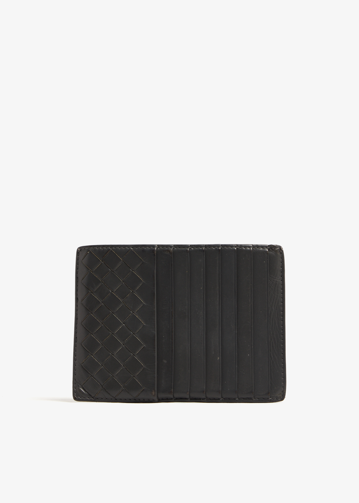 

Intrecciato leather zip cardholder, Grey