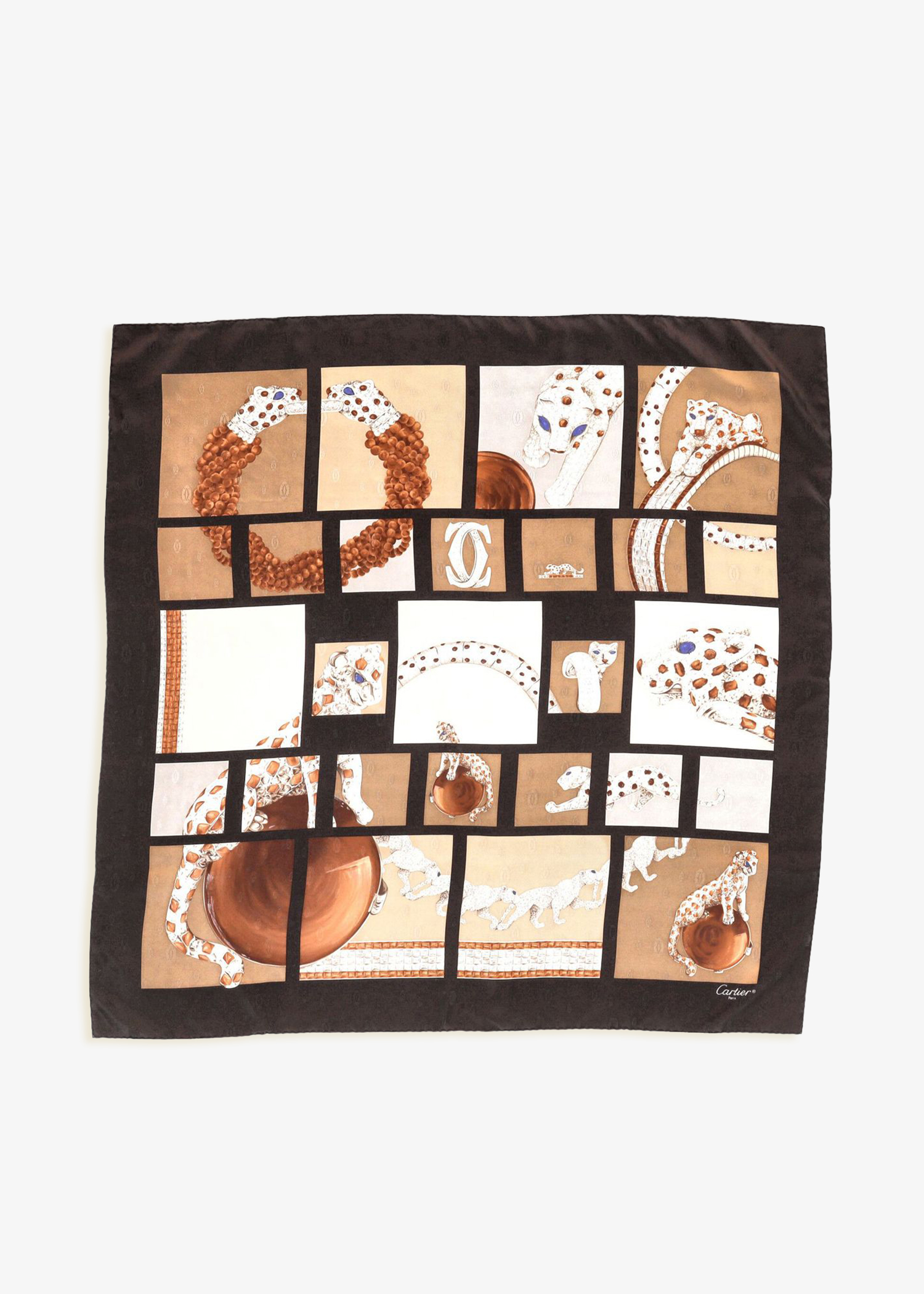 

Logo print silk foulard, Prints