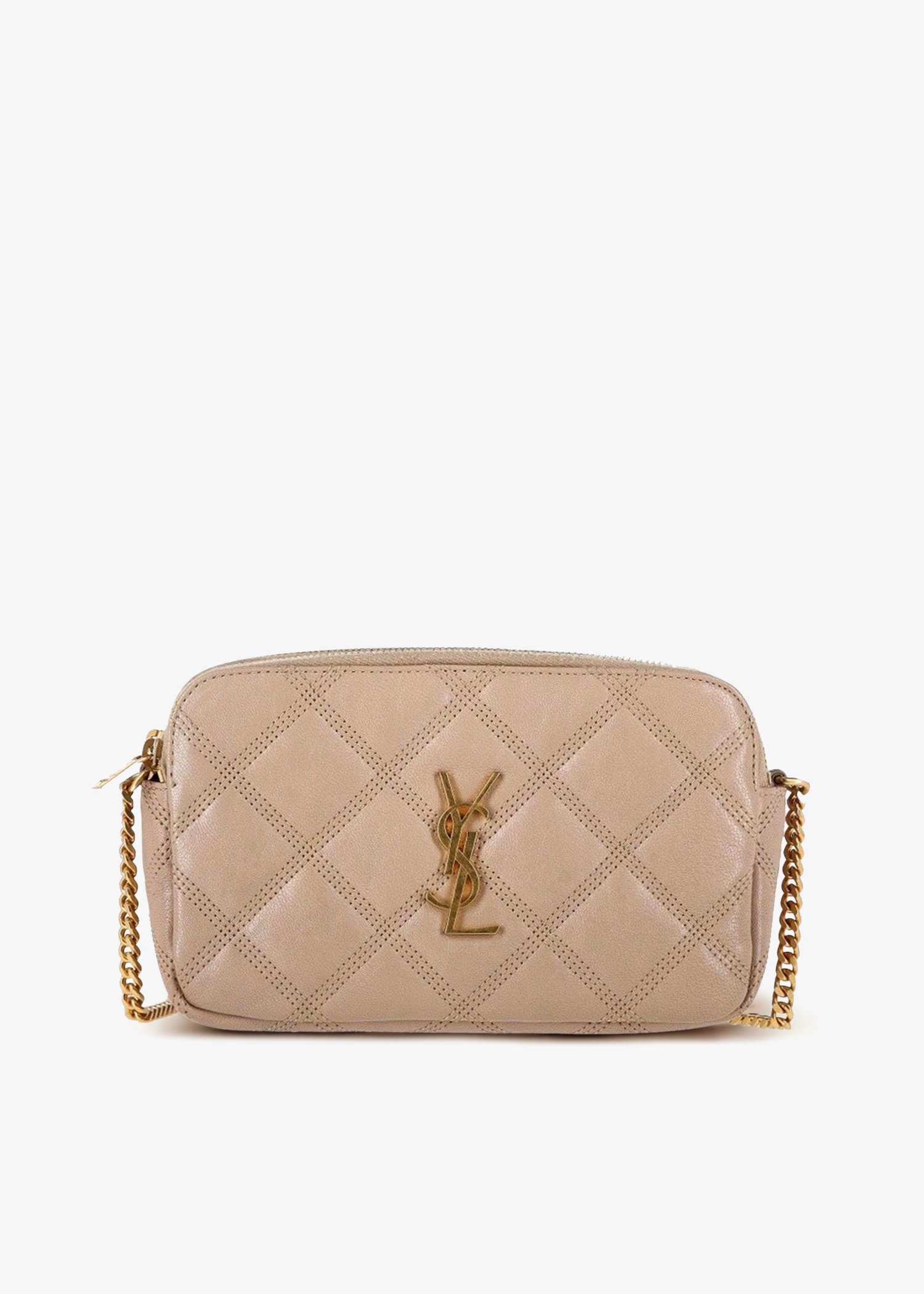 

Becky double zip shoulder bag, Beige