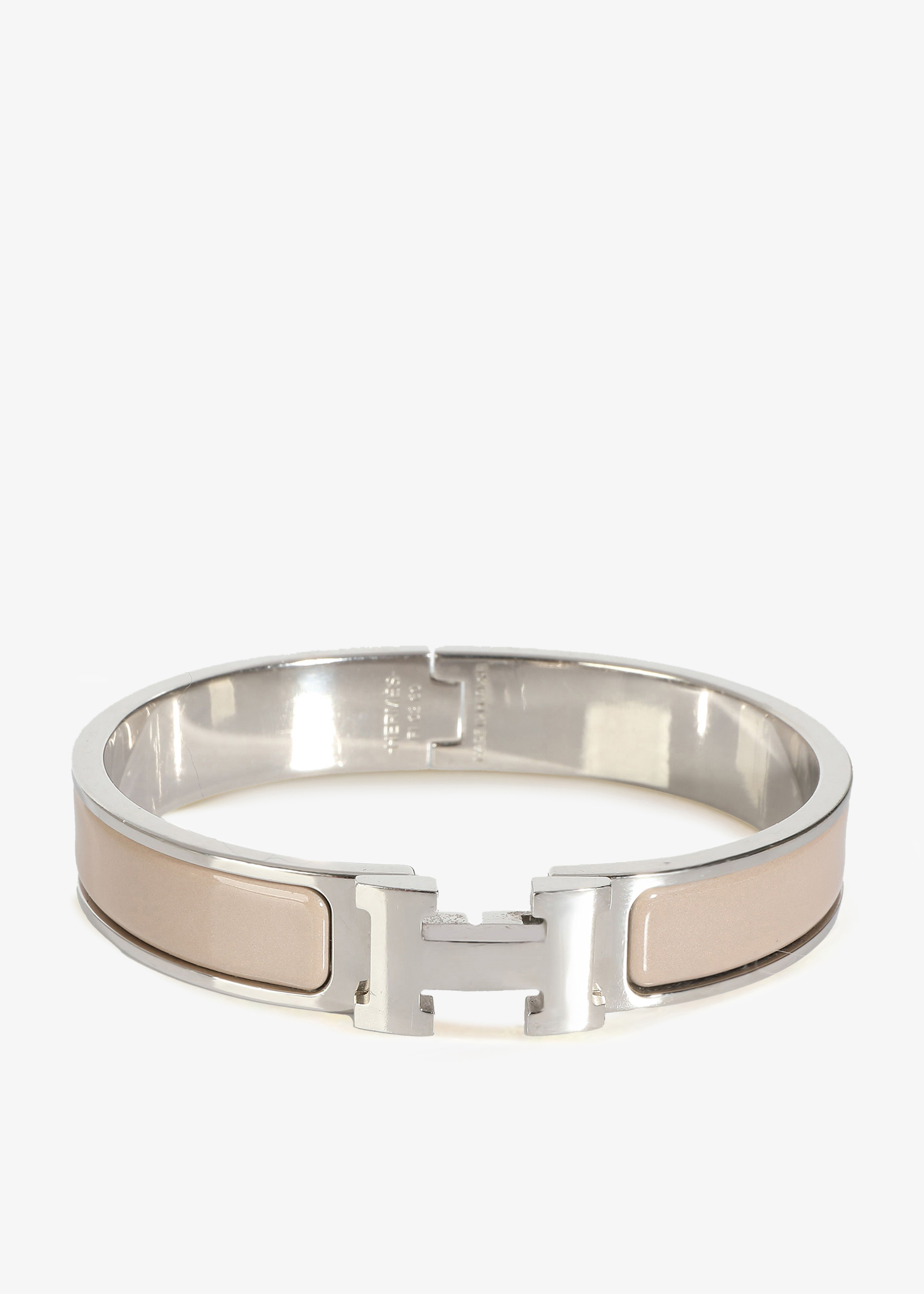 

Marron Glacé Enamel Clic H bracelet, Silver