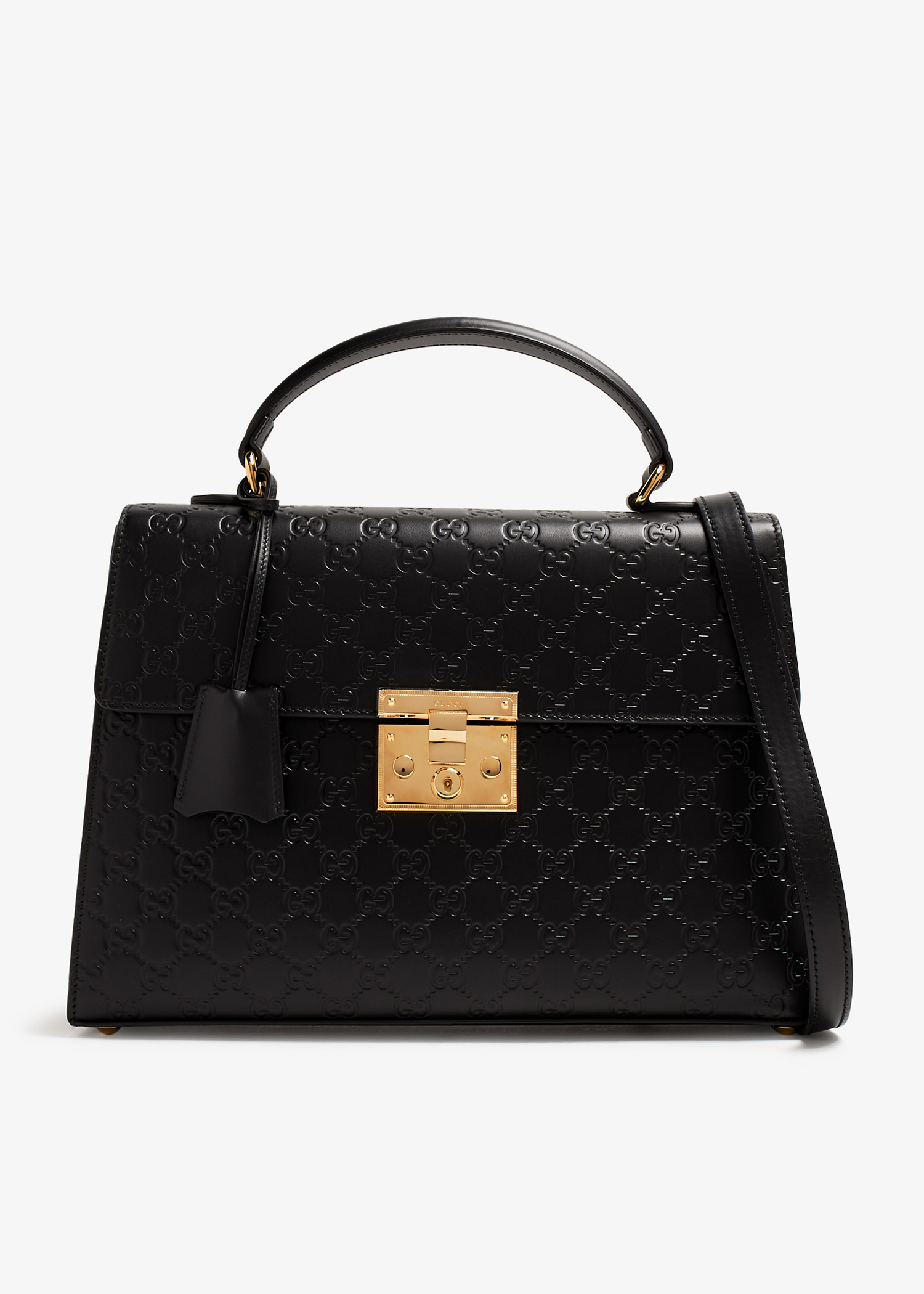 

Guccissima large padlock bag, Black