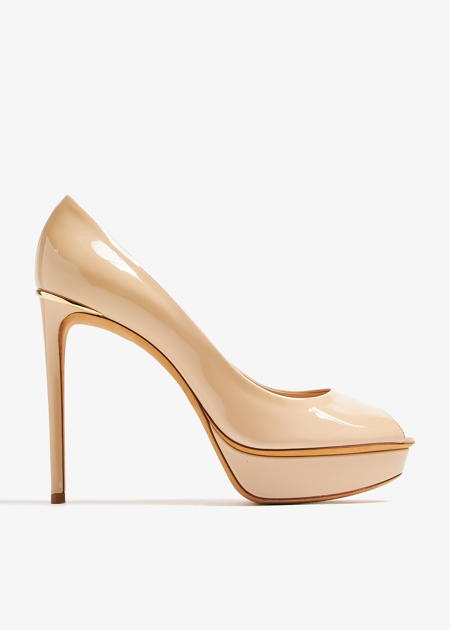 

Eyeline platform peep-toe pumps, Beige