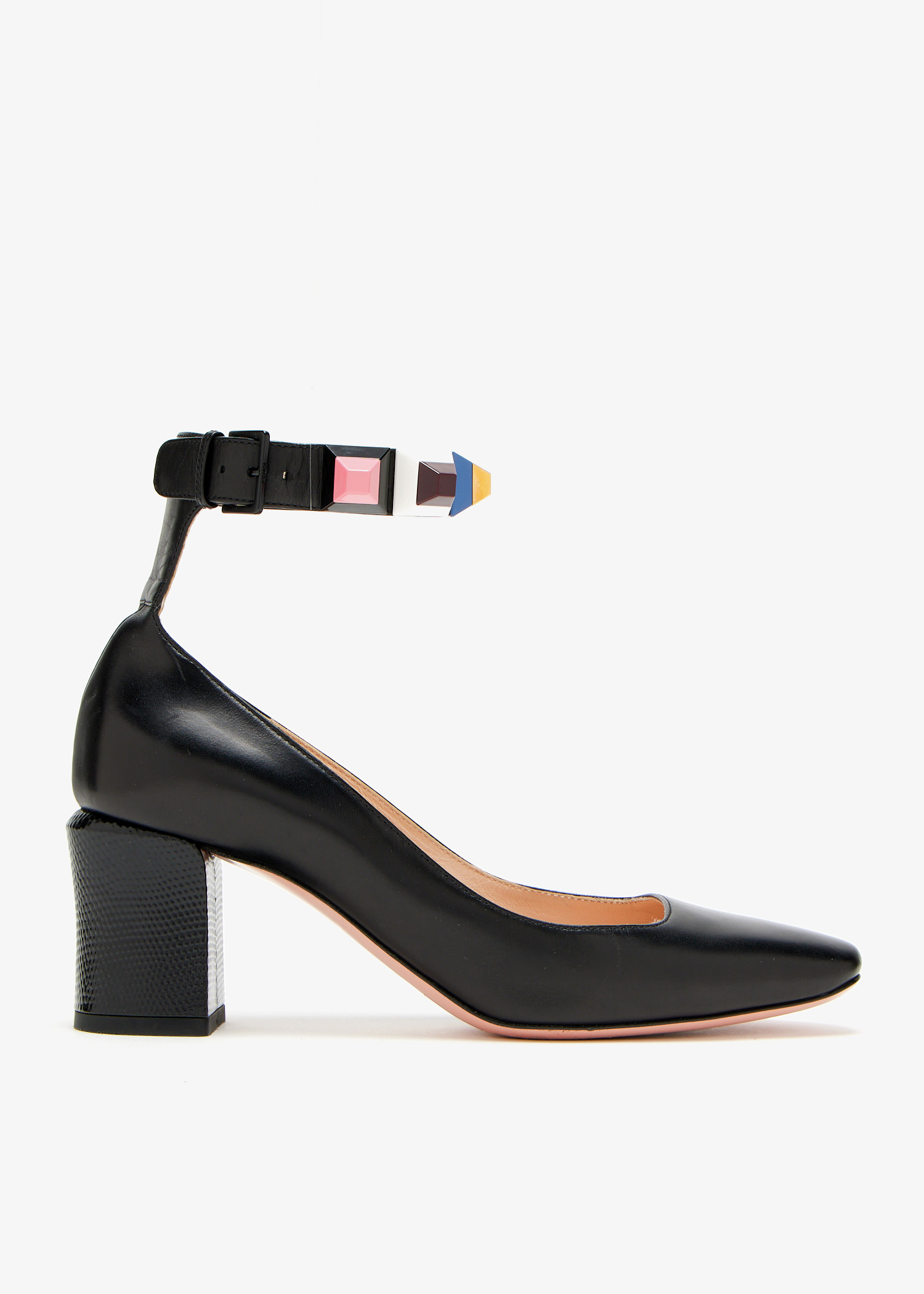 

Embellished leather pumps, Black