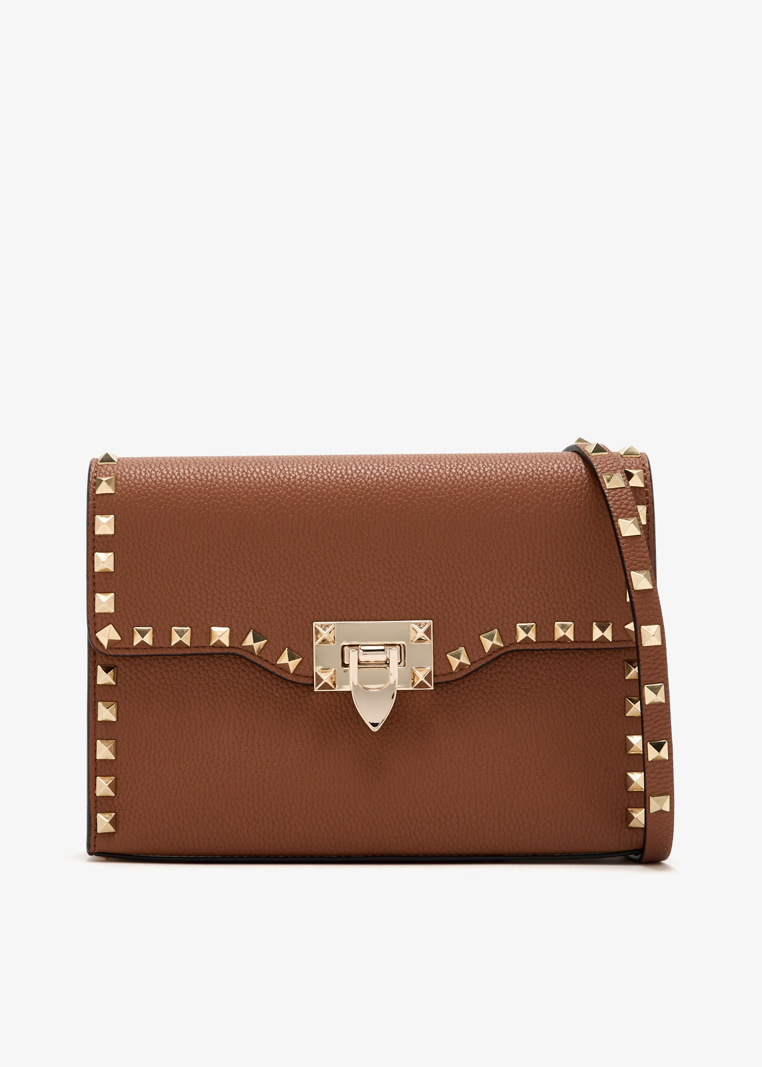 

Small Rockstud Flap crossbody bag, Brown