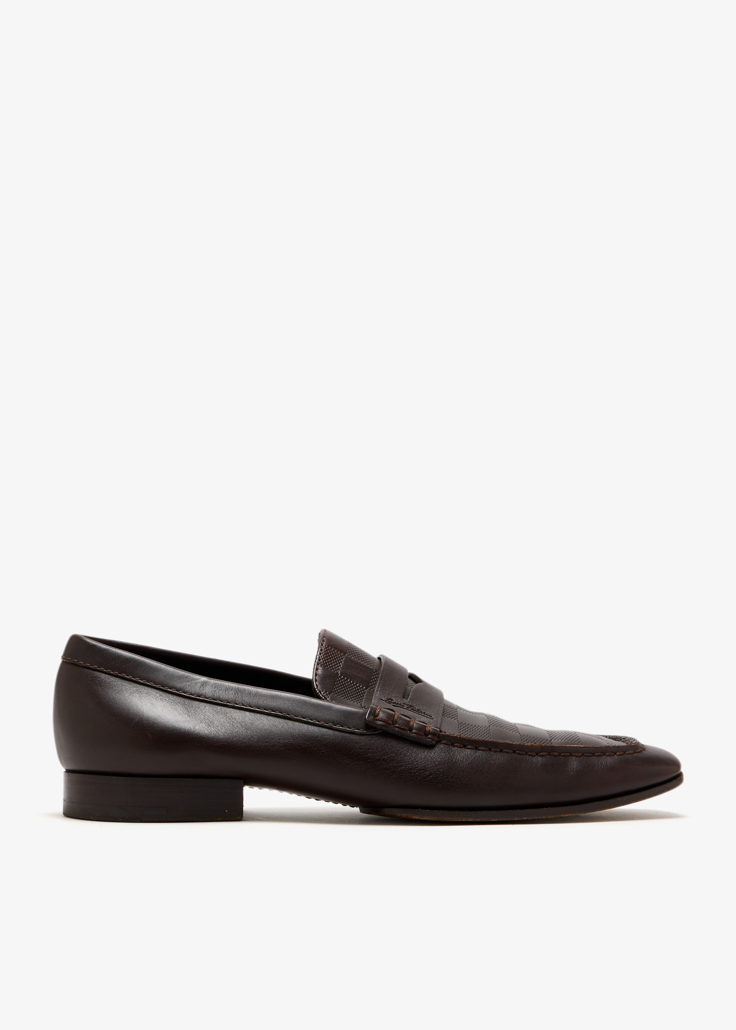 

Damier penny loafers, Brown