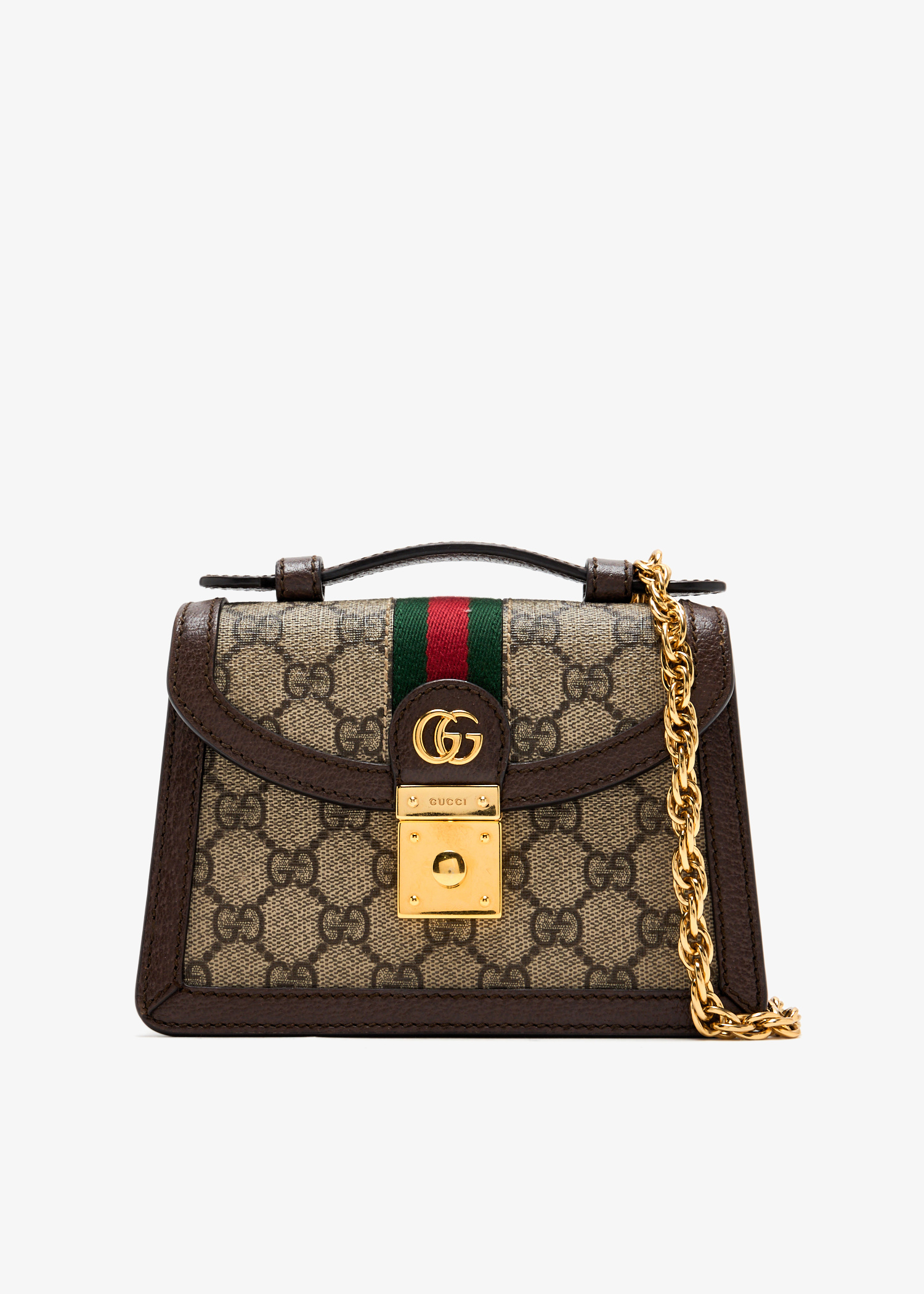 

Ophidia mini top-handle bag, Brown