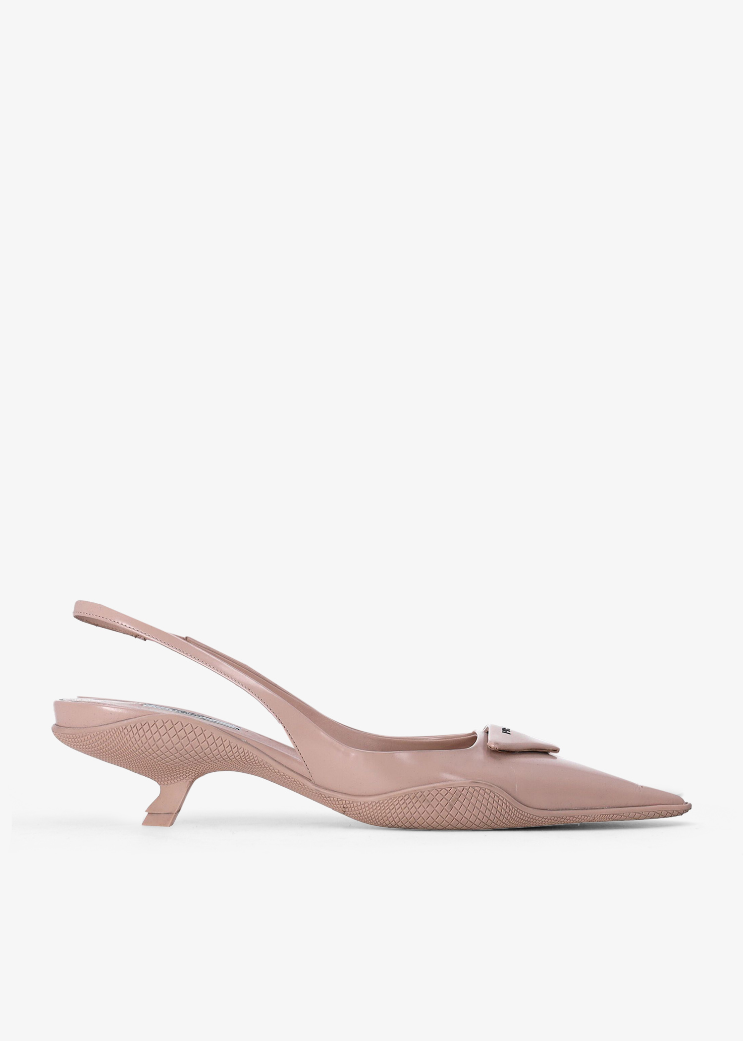

Spazzolato Triangle Logo 45mm slingback pumps, Beige