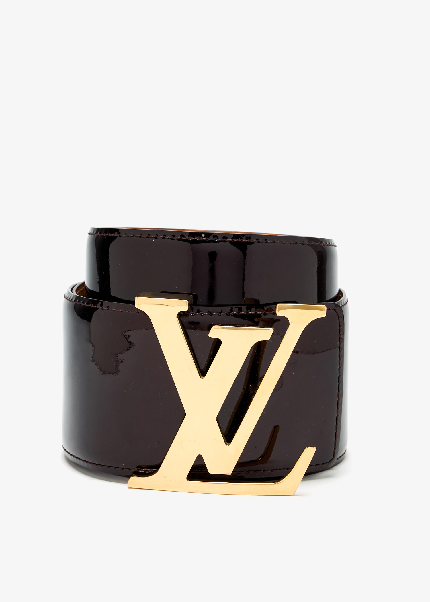 

LV Initials Vernis belt, Brown