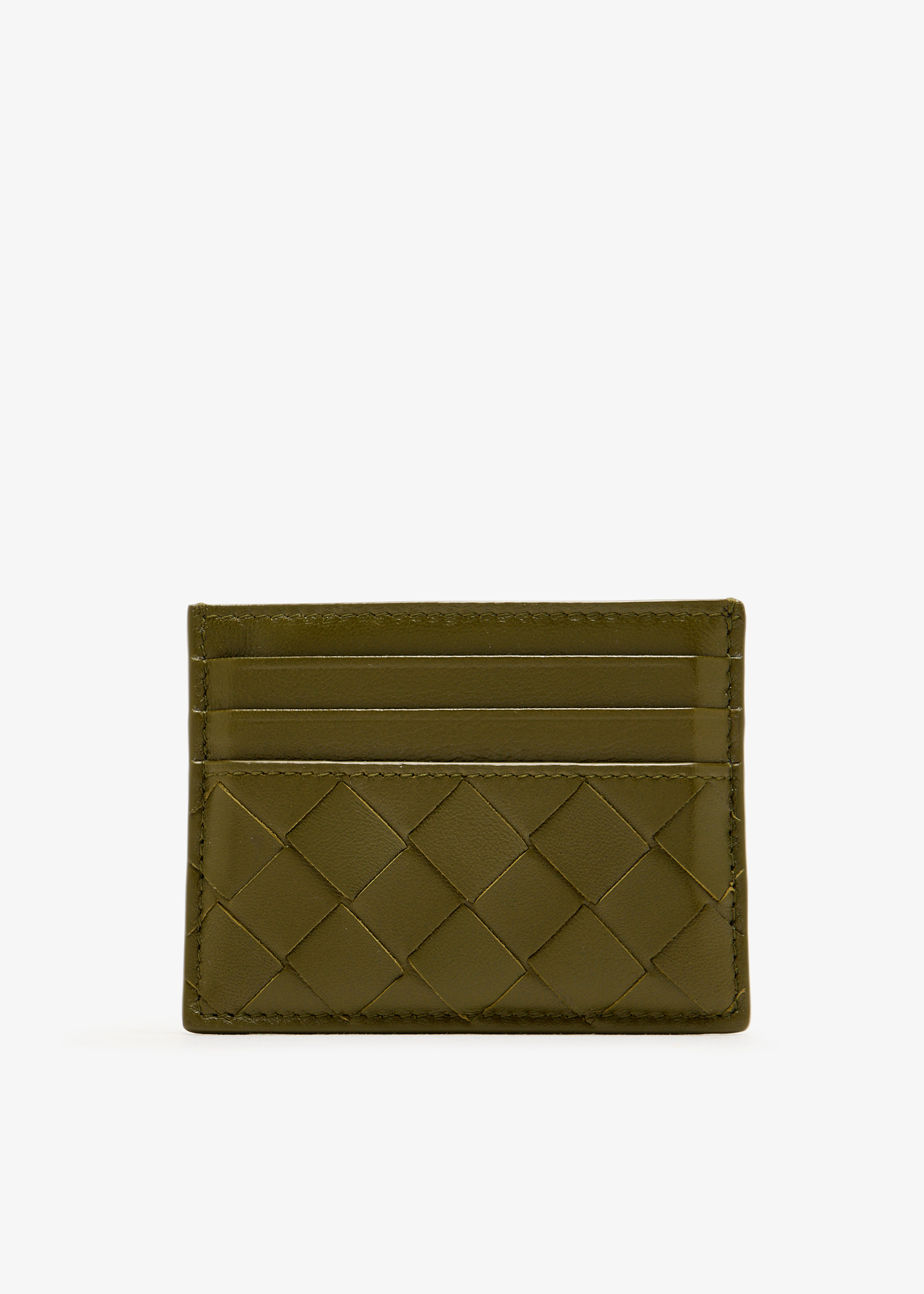 

Intrecciato card case, Green