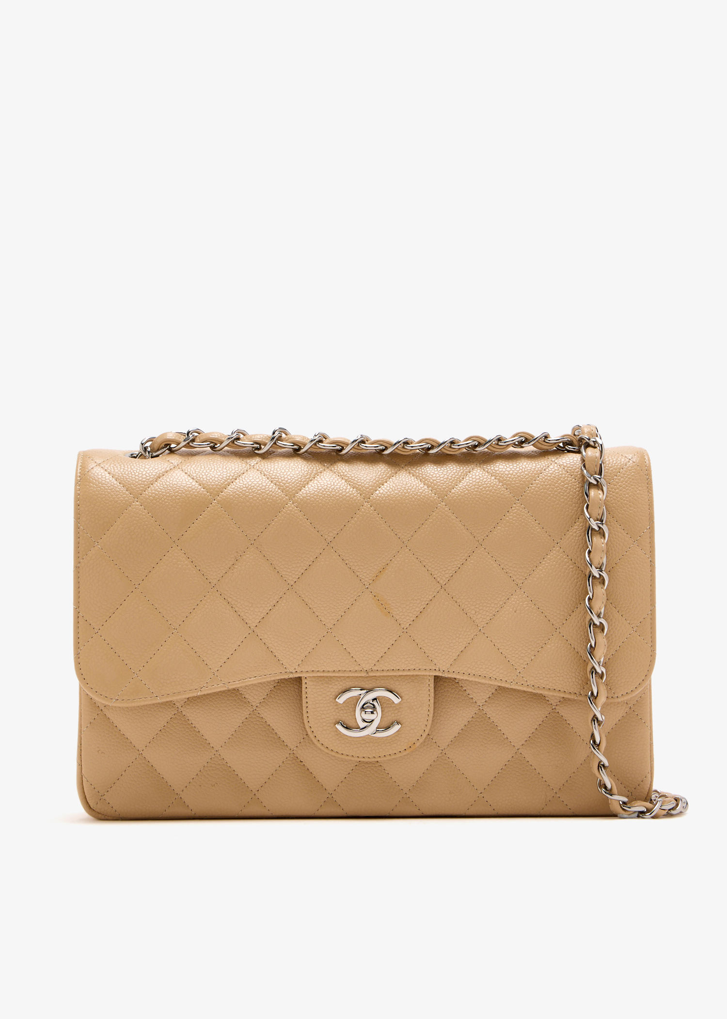 

Classic Jumbo Double-Flap shoulder bag, Beige