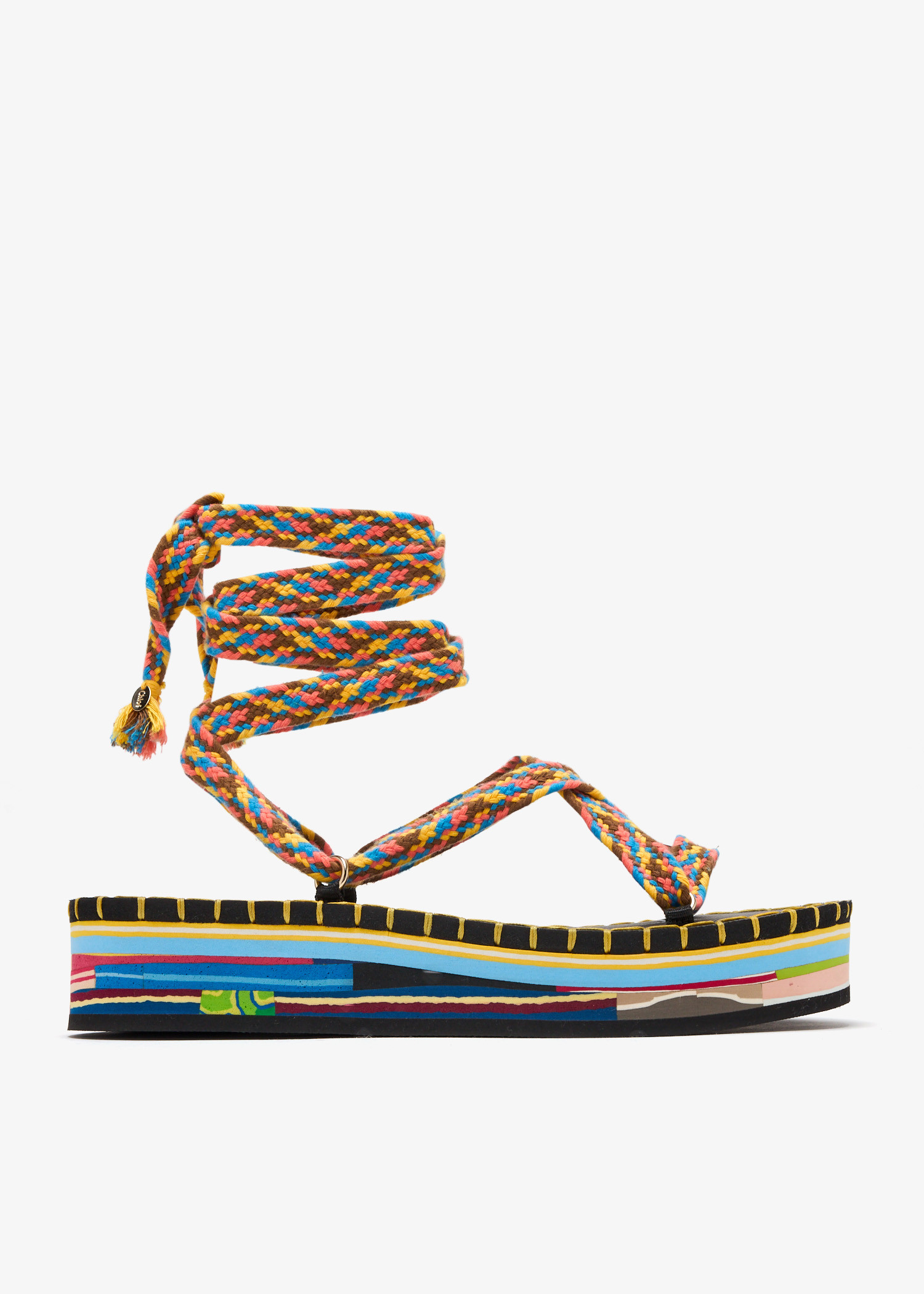 

Lou braided platform sandals, Multicolored