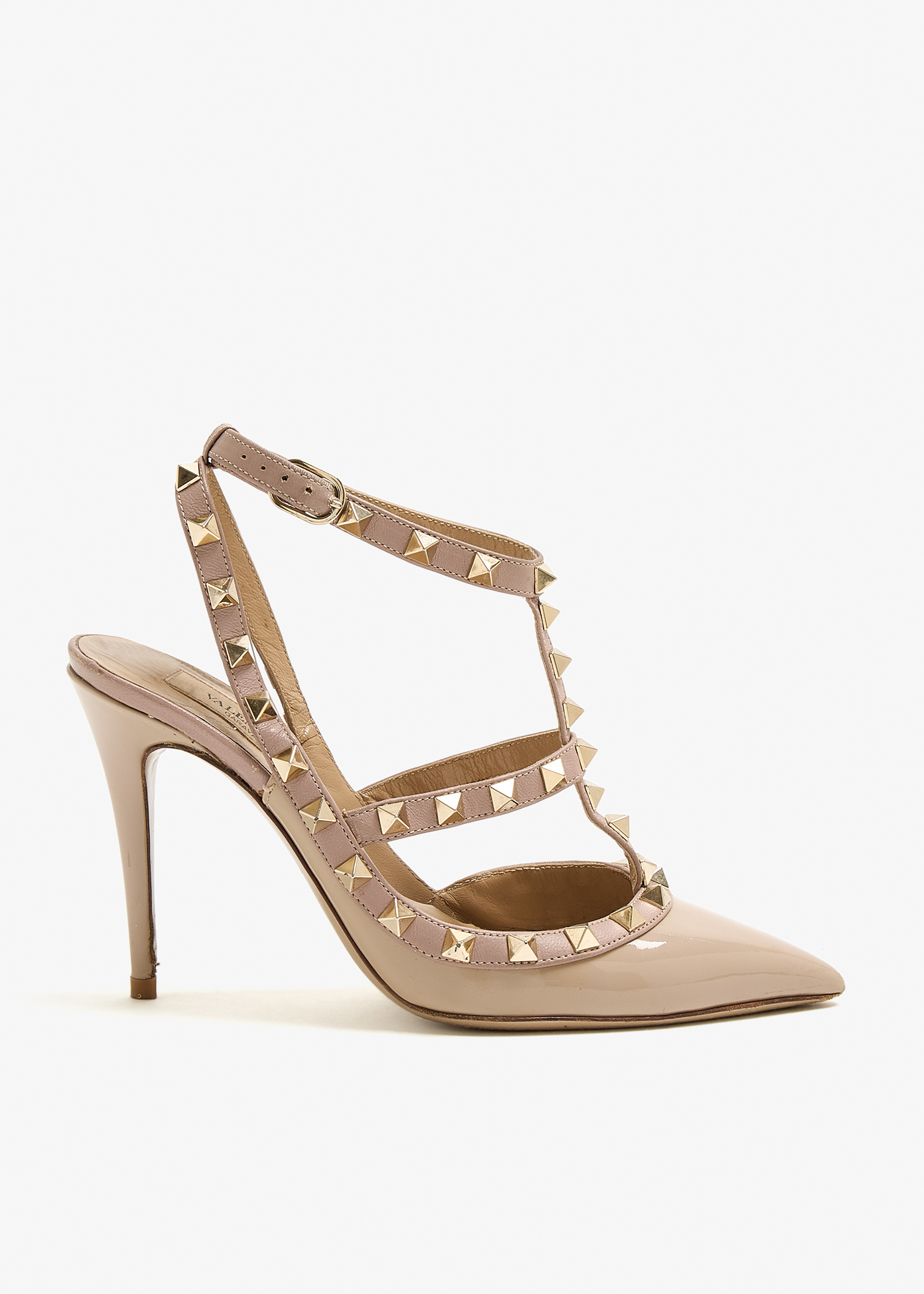

Rockstud caged pumps, Beige