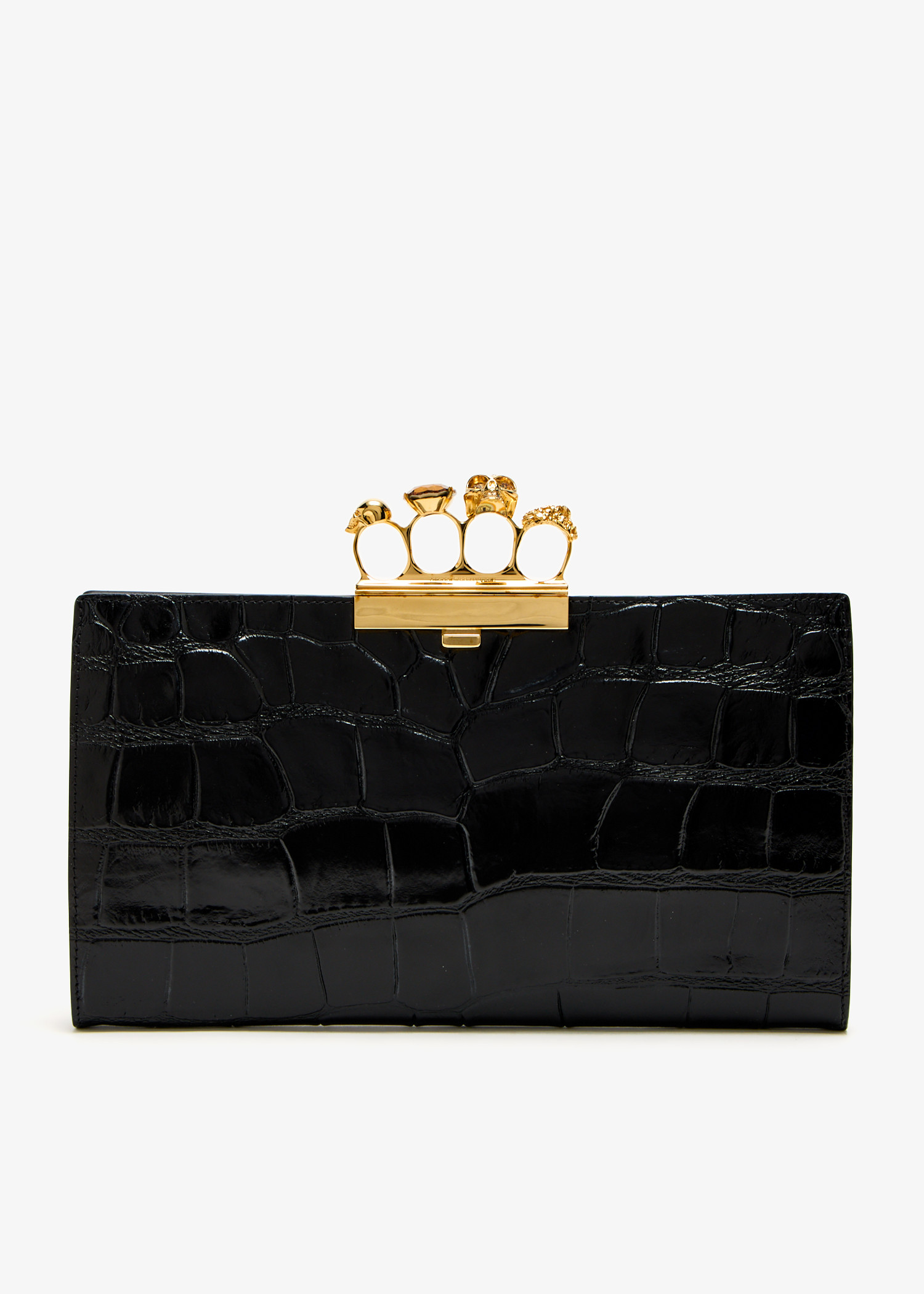

Skull Four Ring clutch, Black